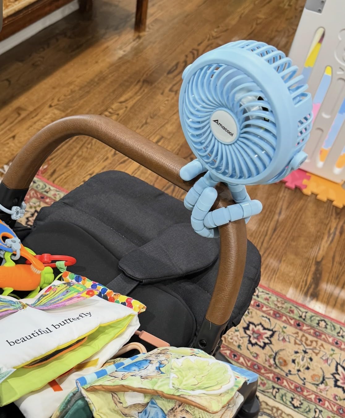 AMACOOL Battery Operated Stroller Fan, Portable Clip On Fan Rechargeable customer photo 2