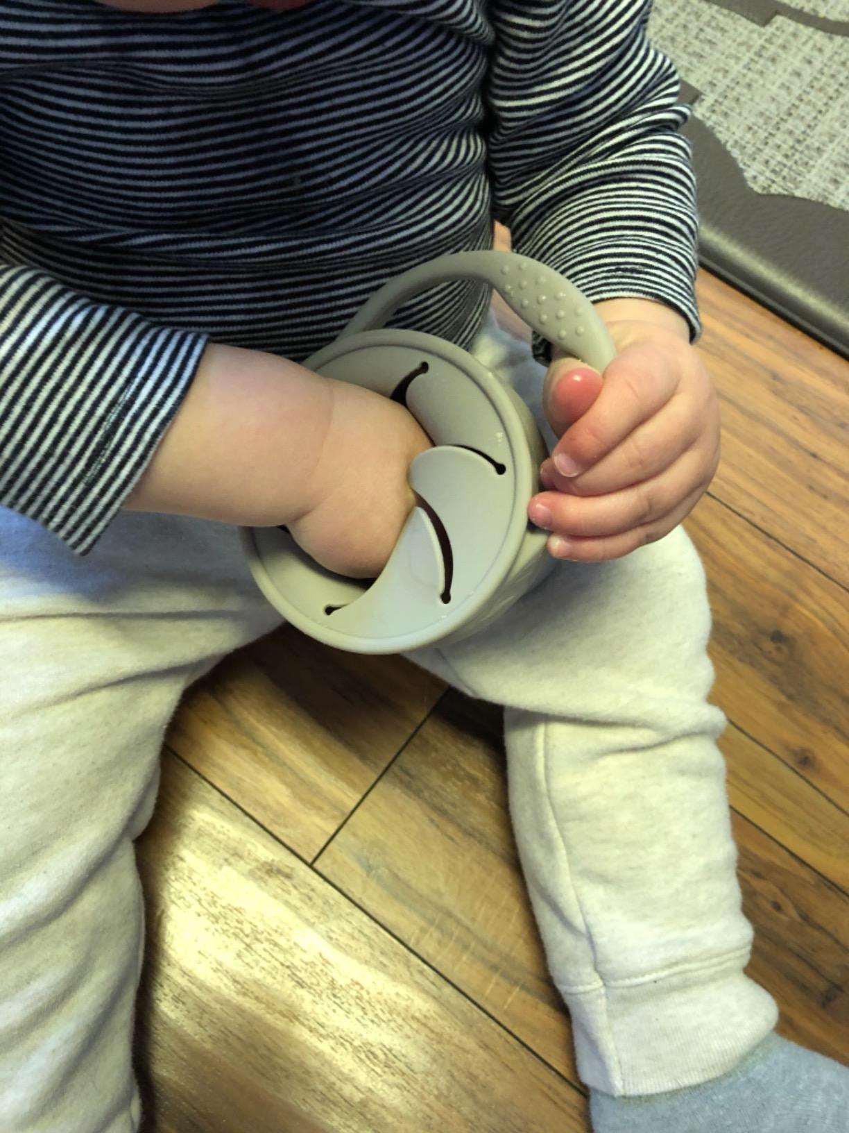 | Snack Attack Snack Cup | Collapsible Silicone Snack Container | Toddler and Baby (Stormy) customer photo 2