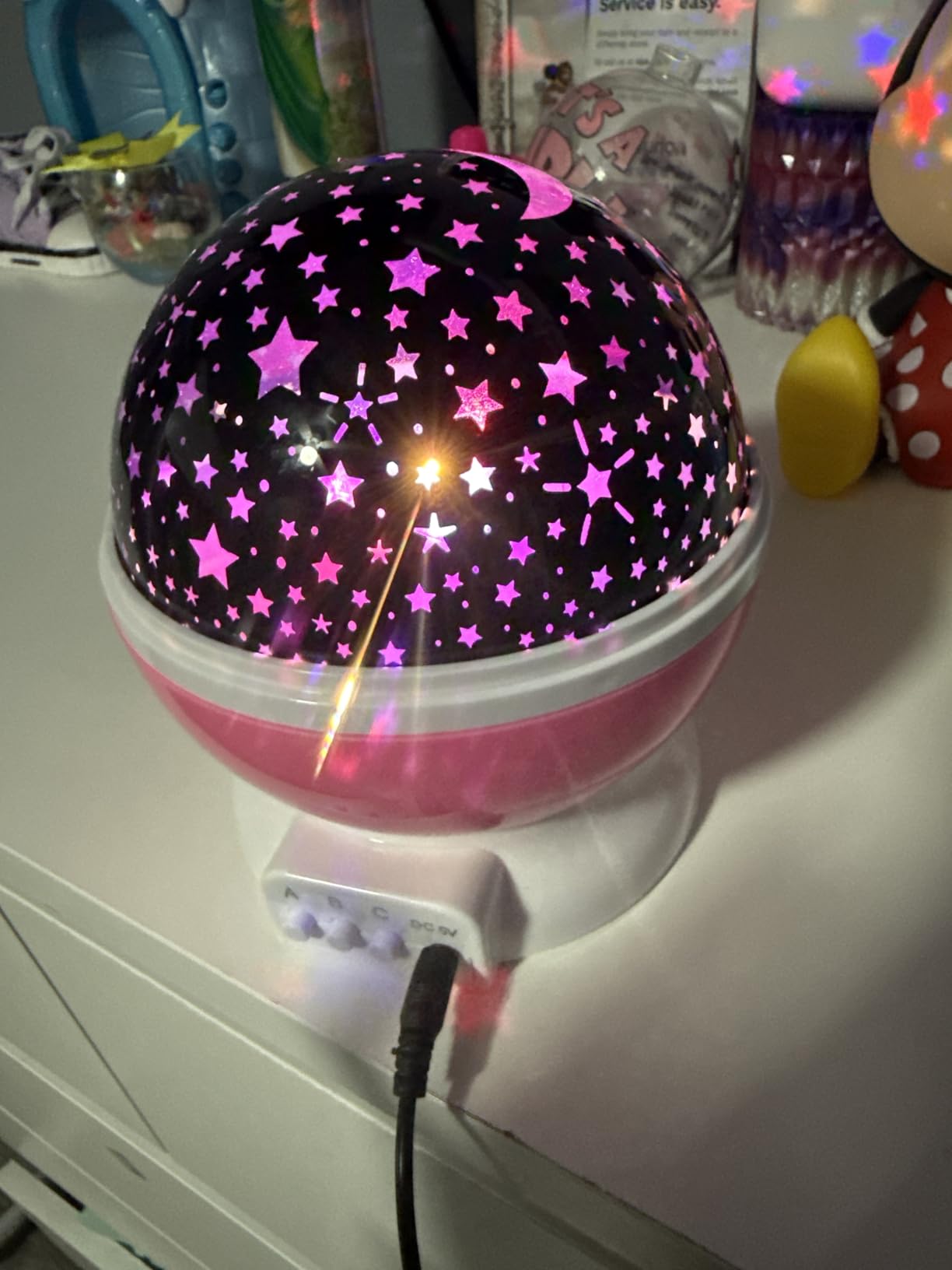 RICTLY Night Light for Kids, Kids Night Light Nebula 360 Degree Rotation - 4 LED Bulbs 12 Light Color Star Projector Changing with USB Cable, Romantic Gifts for Men Women Children customer photo 1