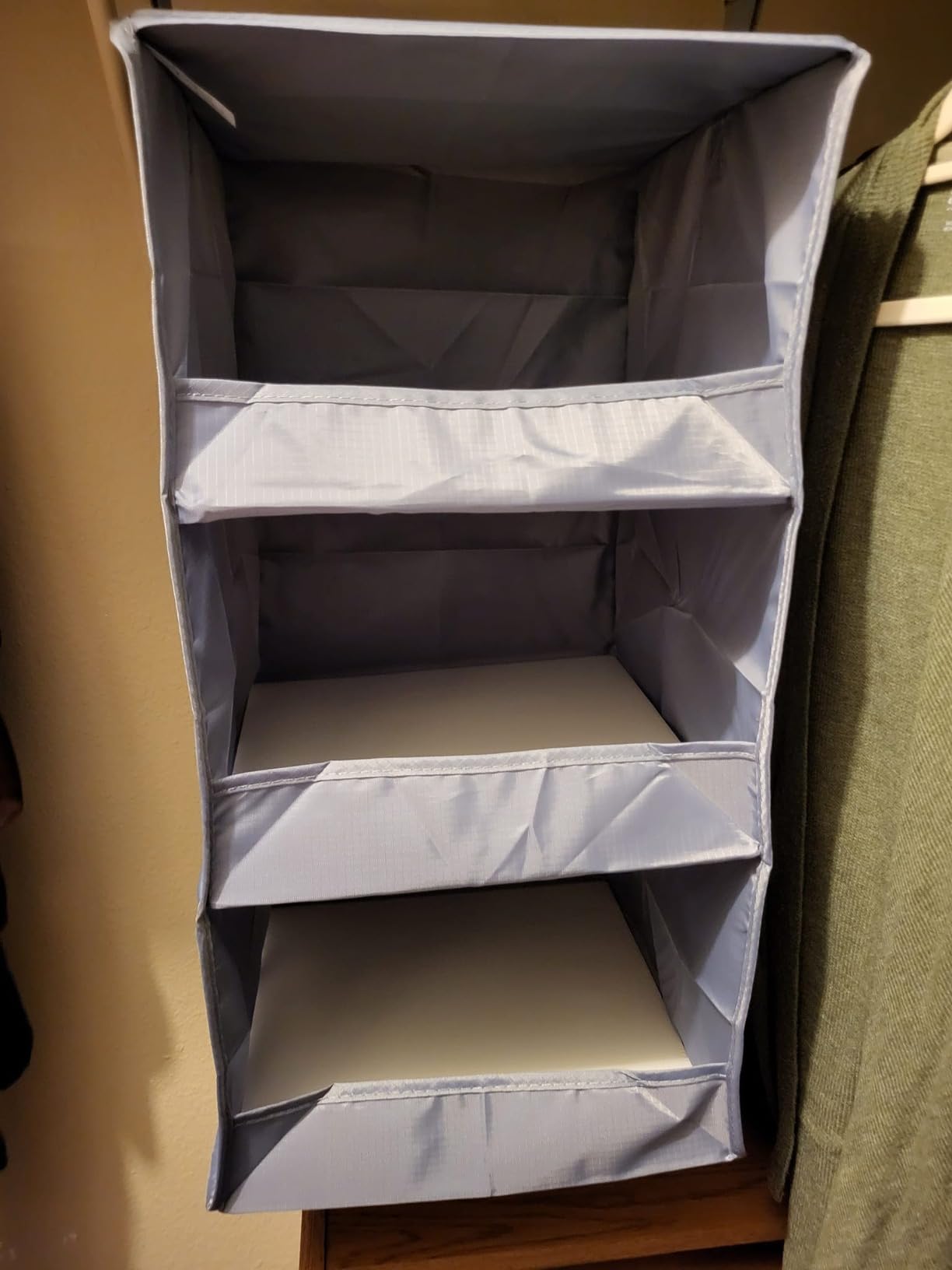 GRANNY SAYS 3-Shelf Hanging Closet Organizer, Foldable Storage, Gray customer photo 1