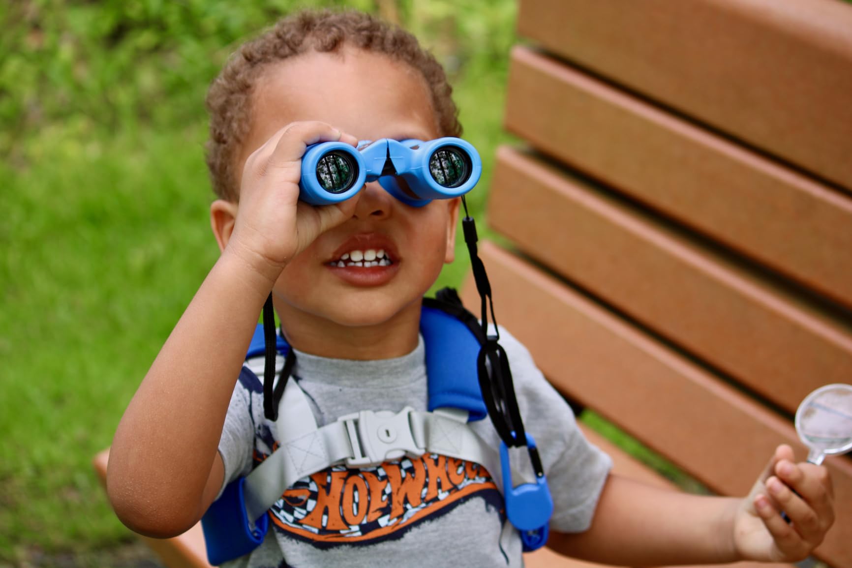 Binoculars for Kids – Perfect Toy for Little Boys and Girls – Extensive Set Incl. Magnifying Glass & Compass – Powerful Magnification 8X21 – 3 to 12 Year Old Kids for Toddler customer photo 1