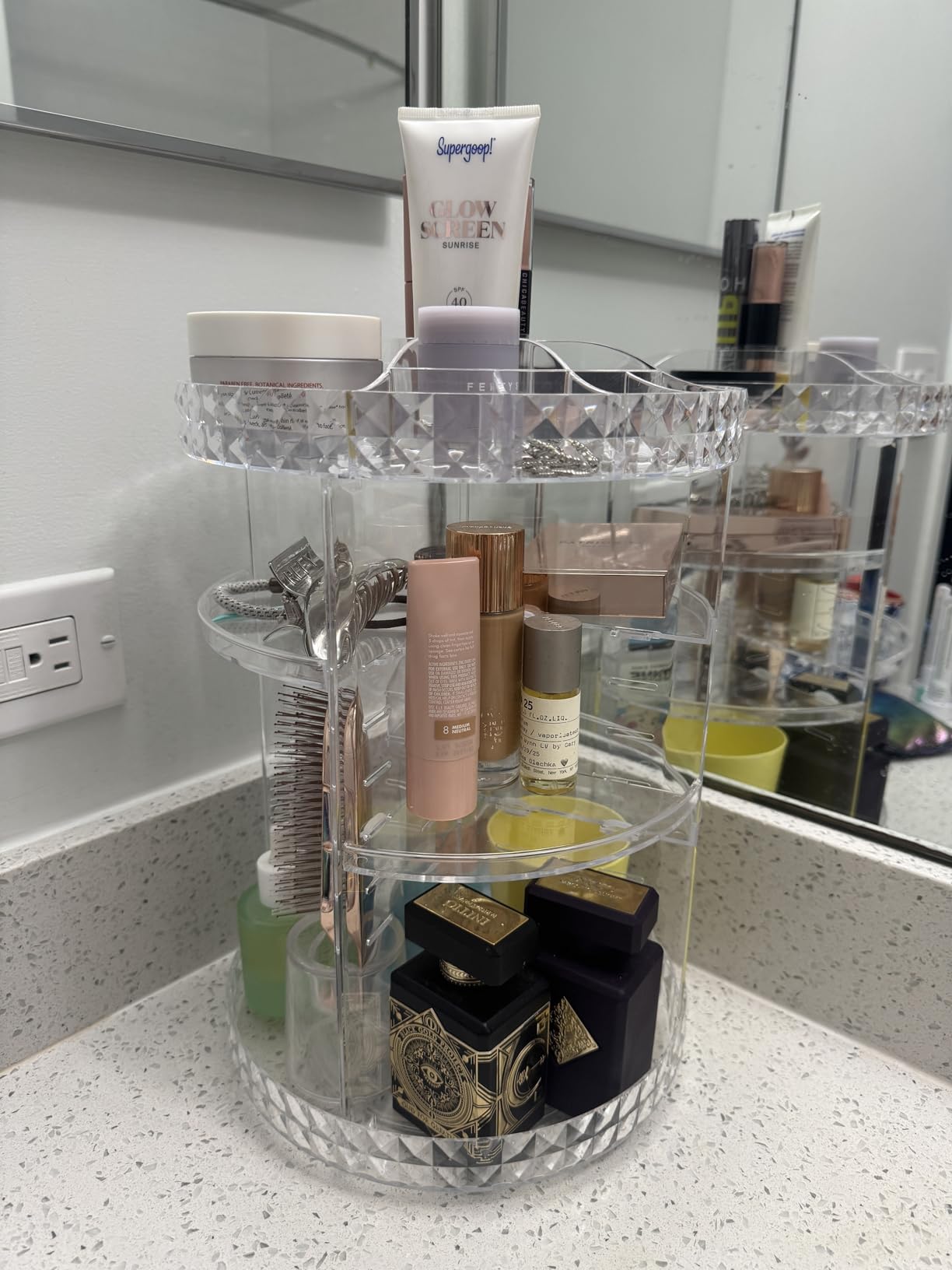 Makeup Organizer 360 Degree Rotating 7 Adjustable Layers Large Capacity Cosmetic Organizer Transparent Make Up Organizers and Storage customer photo 1