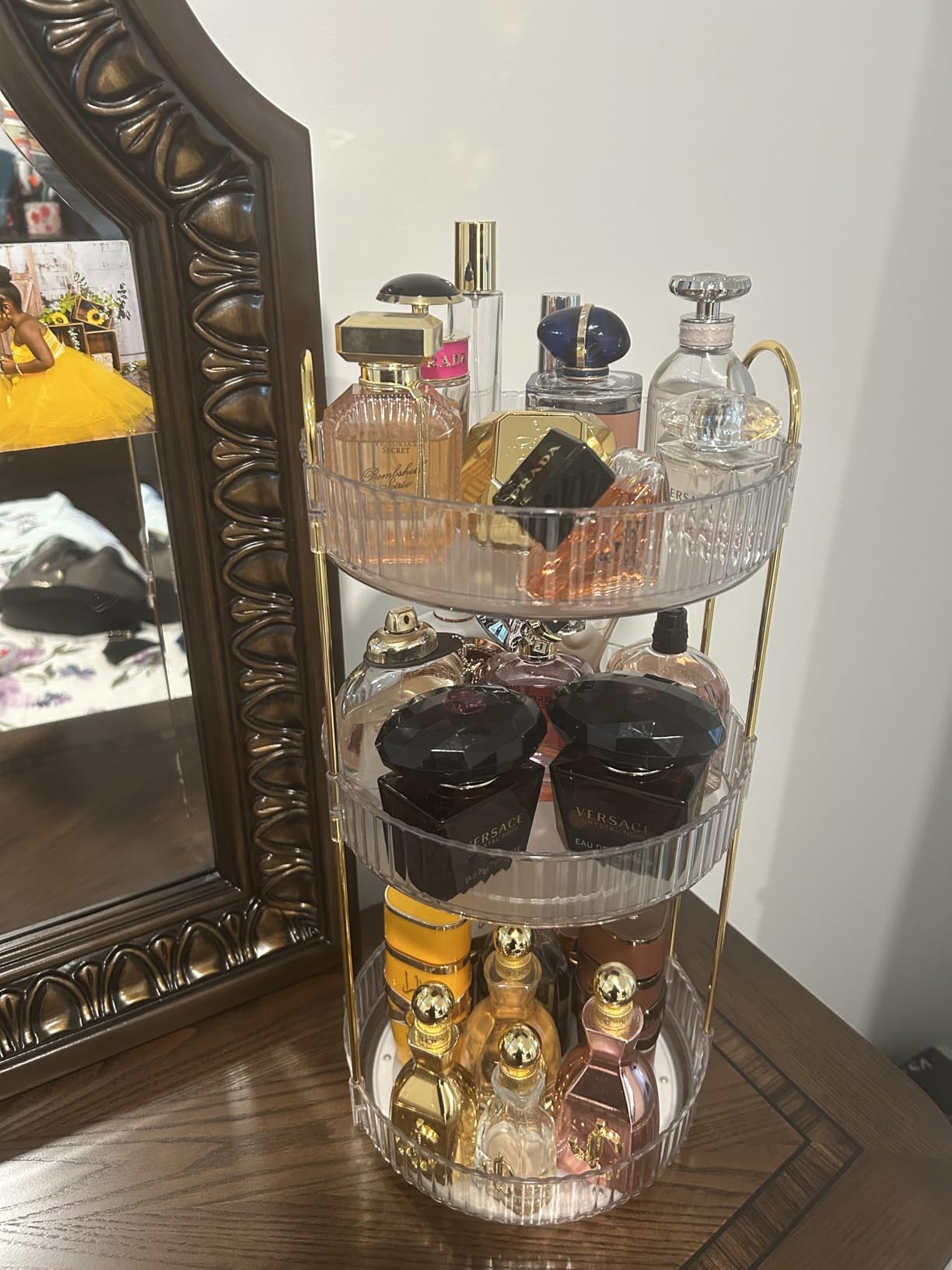 Makeup Organizer 360 Degree Rotating 7 Adjustable Layers Large Capacity Cosmetic Organizer Transparent Make Up Organizers and Storage customer photo 2