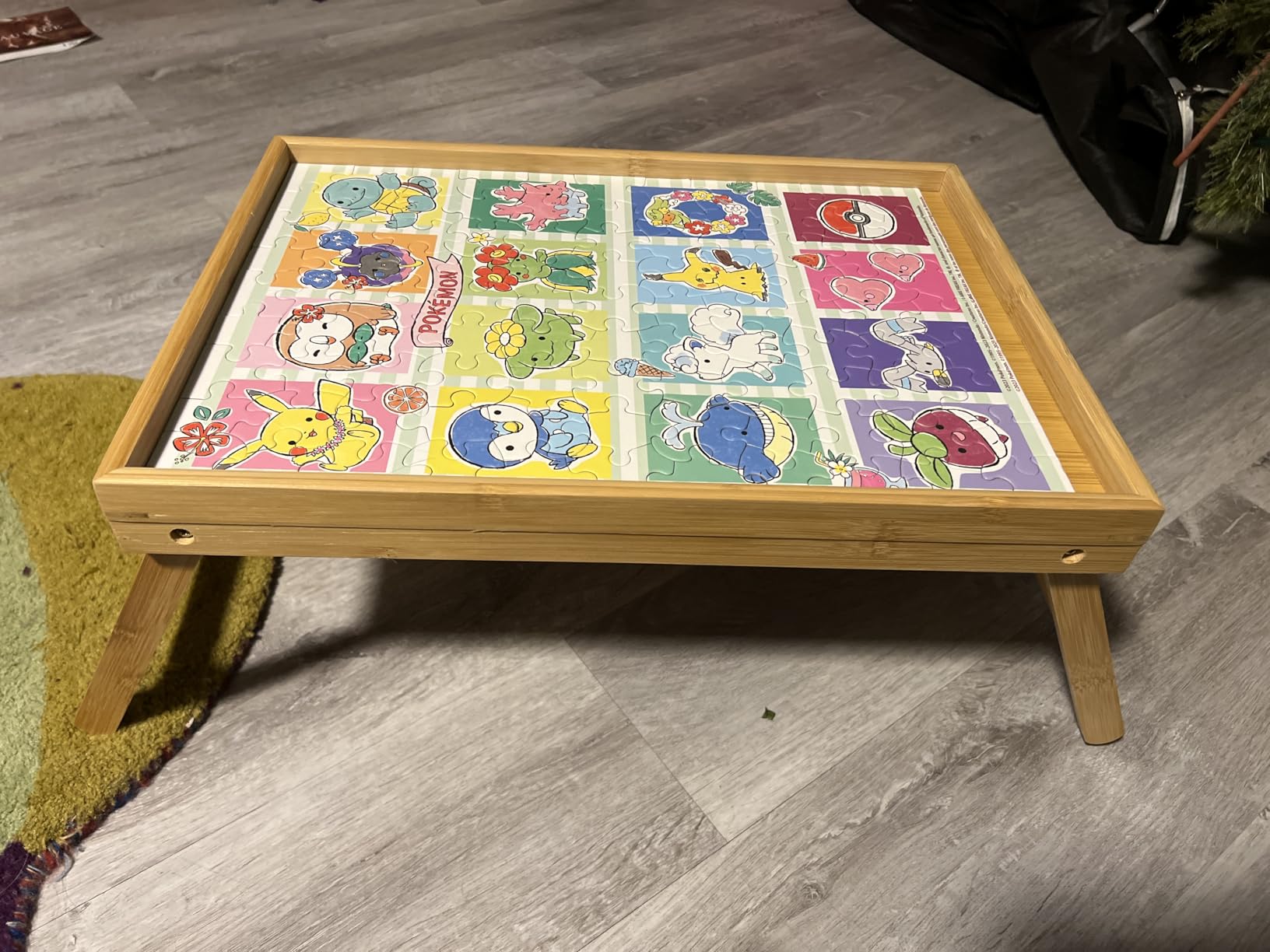 Bamboo Bed Tray Table with Foldable Legs, Breakfast Tray for Sofa, Bed, Eating, Working, Used As Laptop Desk Snack Tray by Pipishell customer photo 2