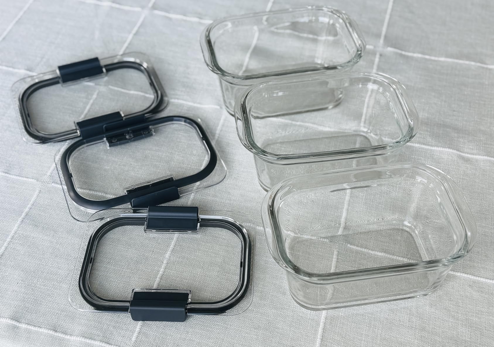Rubbermaid Brilliance Glass Food Storage Containers, 3.2 Cup, Set of 4, BPA-Free, Leak-Proof, Clear customer photo 1