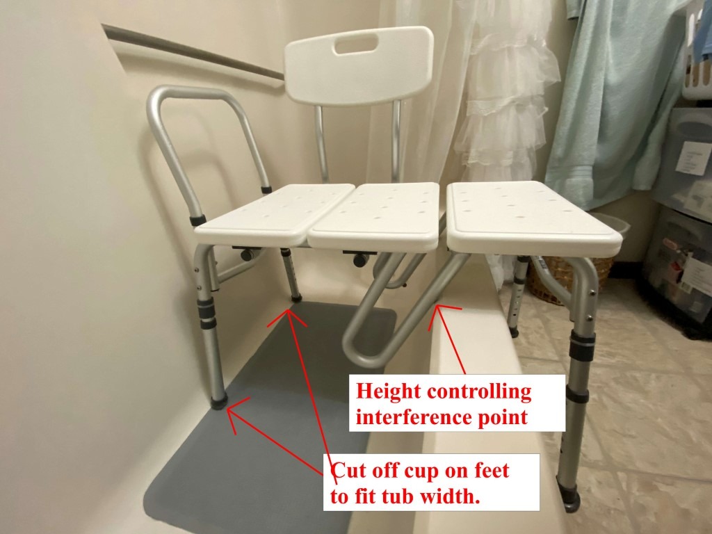 Drive Medical Splash Defense Tub Transfer Bench, Adjustable Height, White customer photo 1