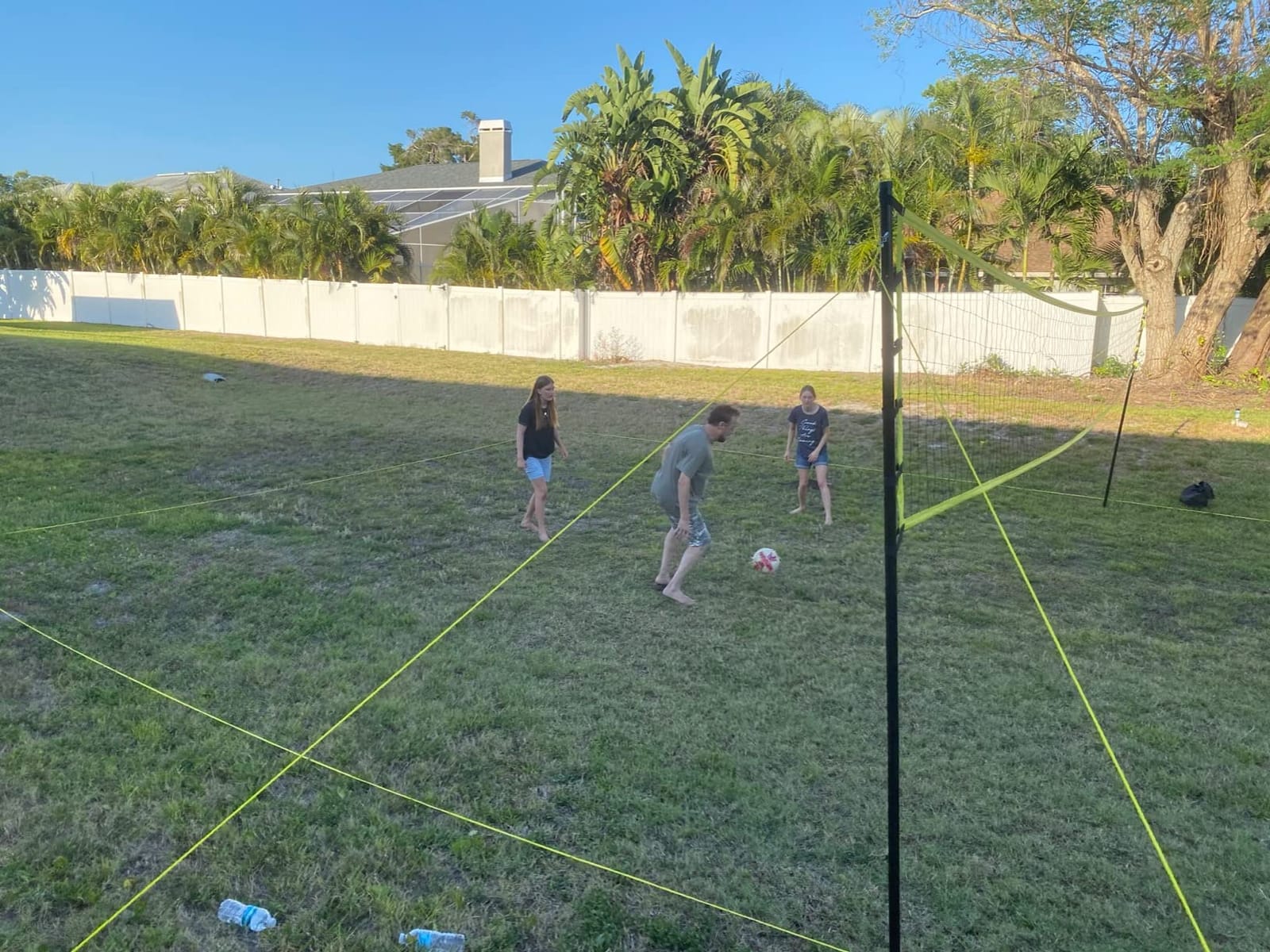 Outdoor Volleyball Net for Backyard, 32FT Anti-Sag Net with Steel Poles customer photo 2
