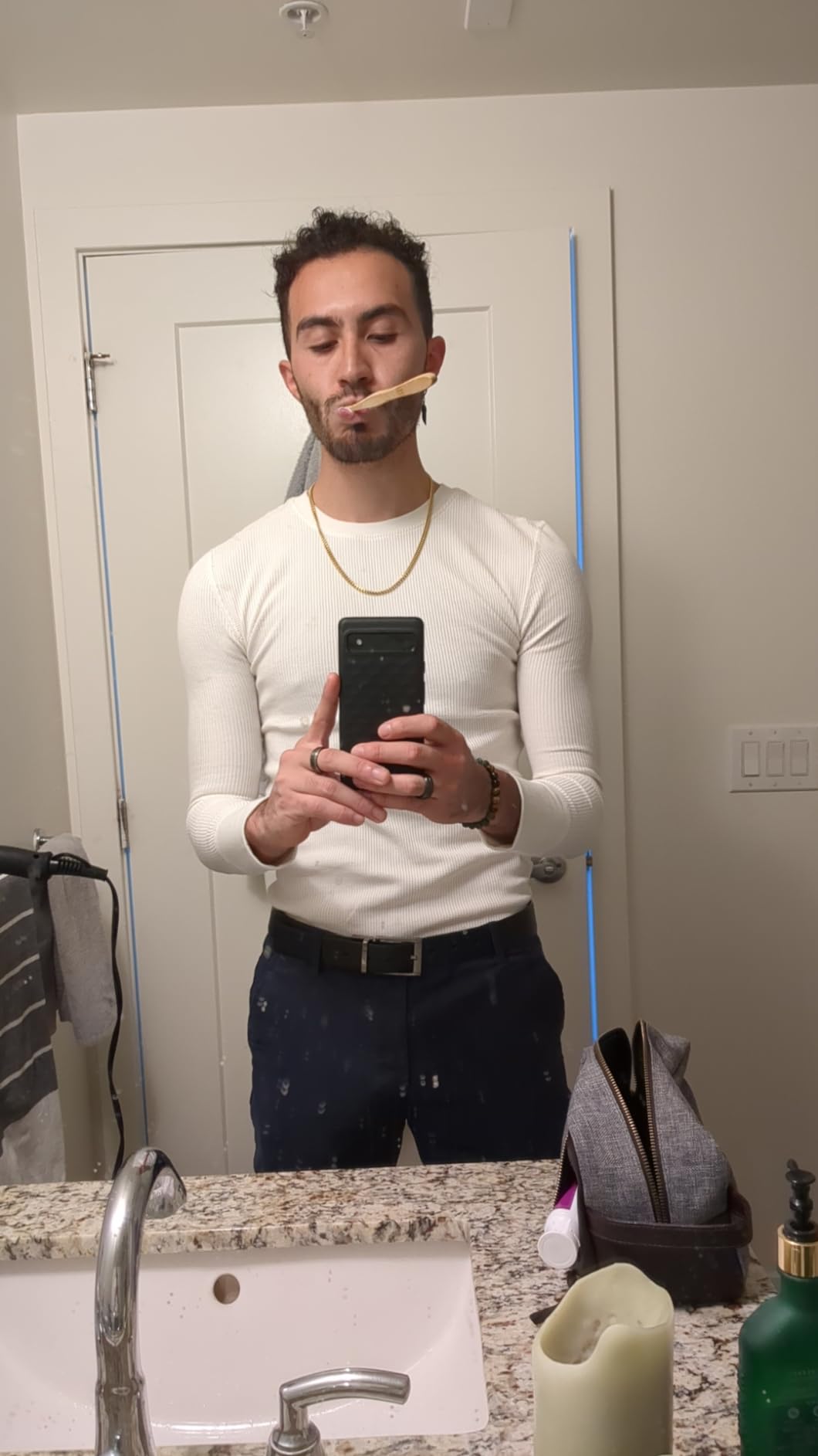 Fruit of the Loom Men's Recycled Waffle Thermal Underwear Crew Top customer photo 2