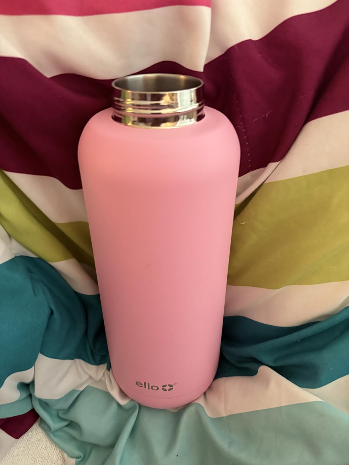 Ello Cooper 22oz Stainless Steel Water Bottle with Straw and Carry Handle, Double Walled and Vacuum Insulated Metal, Leak Proof Locking Lid with Soft Silicone Spout, Reusable, BPA Free, Lilac customer photo 1
