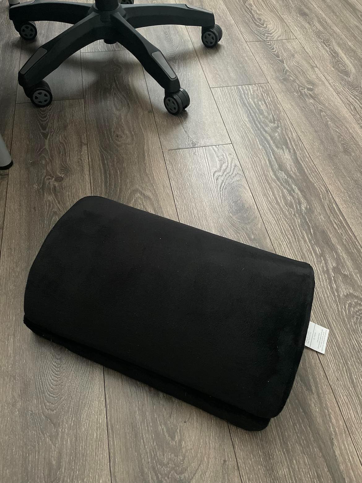 ComfiLife Foot Rest for Under Desk at Work – Adjustable Height Memory Foam Foot Stool for Under Desk, Office Chair & Gaming Chair – Ergonomic Footrest for Back & Hip Pain Relief (Black) customer photo 1