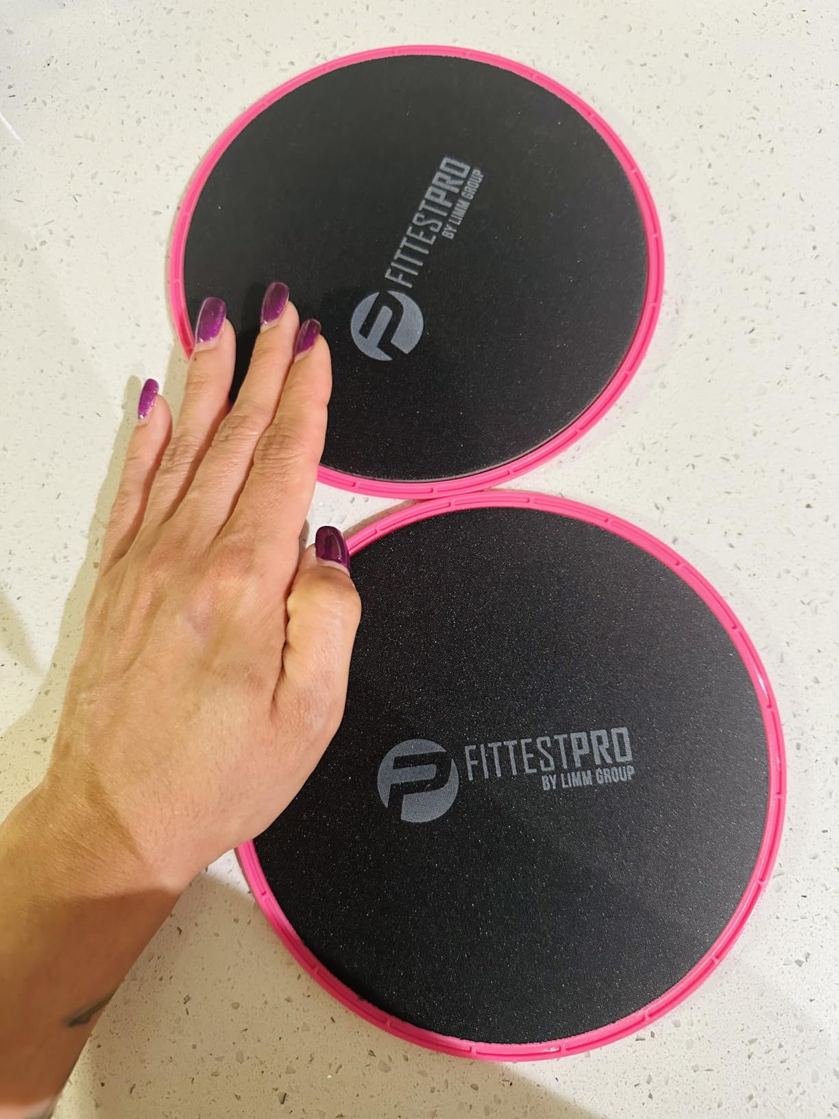 Limm Core Sliders for Working Out - Exercise Sliders Fitness, Stability, Ab, Legs & Full Body (Set of 2) - Gym Gliding Disc Pads for Hardwood, Carpet & More customer photo 1