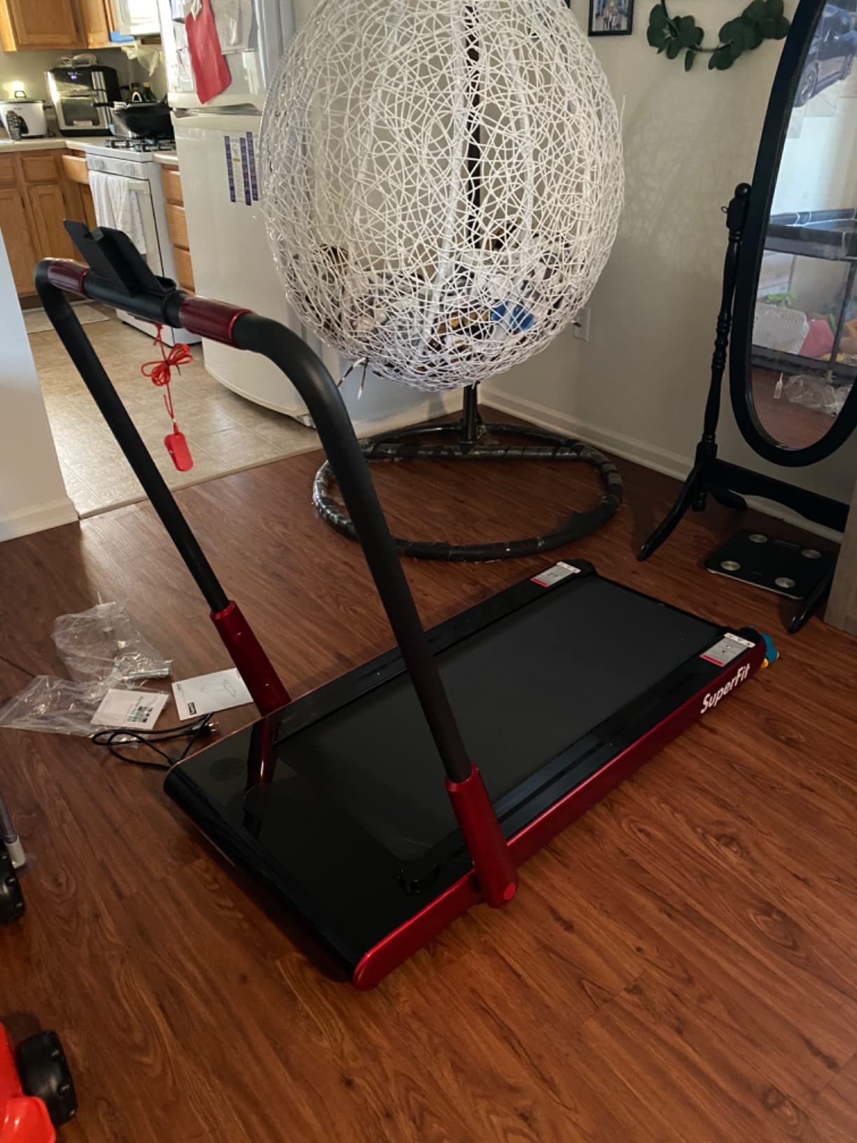 Goplus 2 in 1 Folding Treadmill, 2.25HP Under Desk Electric Superfit Treadmill, Installation-Free with APP Control, Remote Control, Bluetooth Speaker, LED Display, Walking for Home customer photo 2