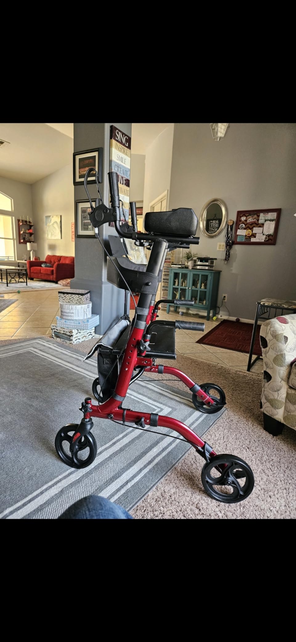 Vive Mobility Upright Walker with Seat - Stand Up Rollator customer photo 2