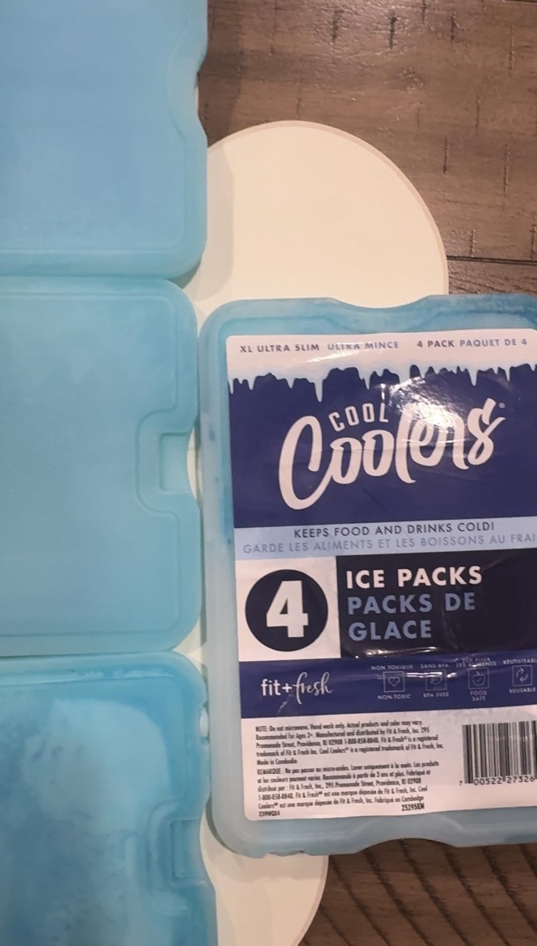 Cool Coolers by Fit & Fresh 4 Pack XL Slim Ice Packs, Quick Freeze Space Saving Reusable Ice Packs for Lunch Boxes or Coolers customer photo 1