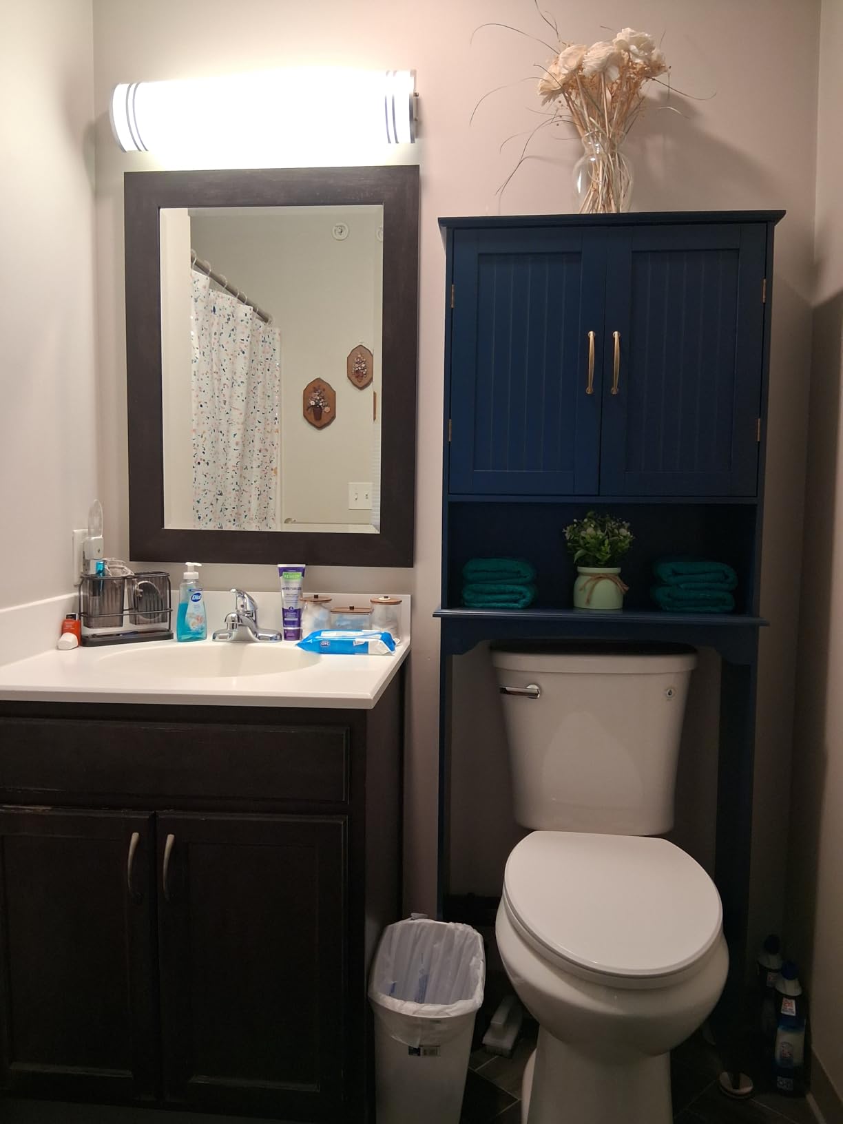 Yaheetech Over the Toilet Storage Cabinet, Bathroom Organizer, White customer photo 2