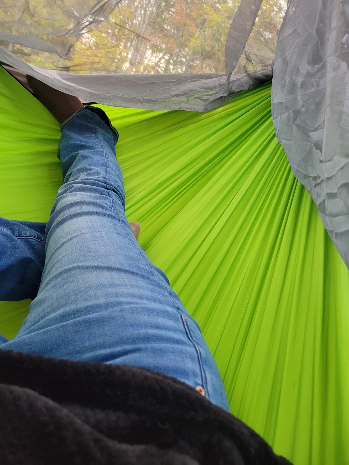 Camping Hammock with Net,Portable Lightweight Double Hammocks with Tree Straps and Solid D-Shape Hanging Hooks,Parachute Nylon Hammock for Backpacking Beach Backyard Patio Hiking customer photo 2