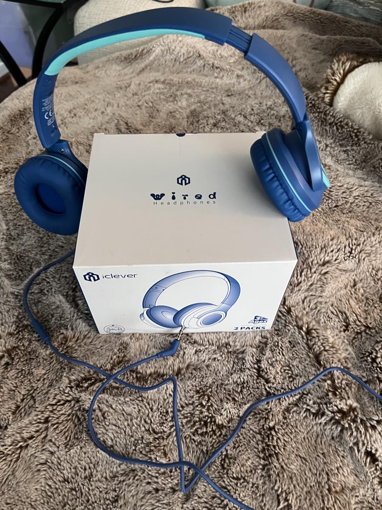 iClever HS22 2-Pack Kids Headphones with Sharing Splitter for School Travel customer photo 2