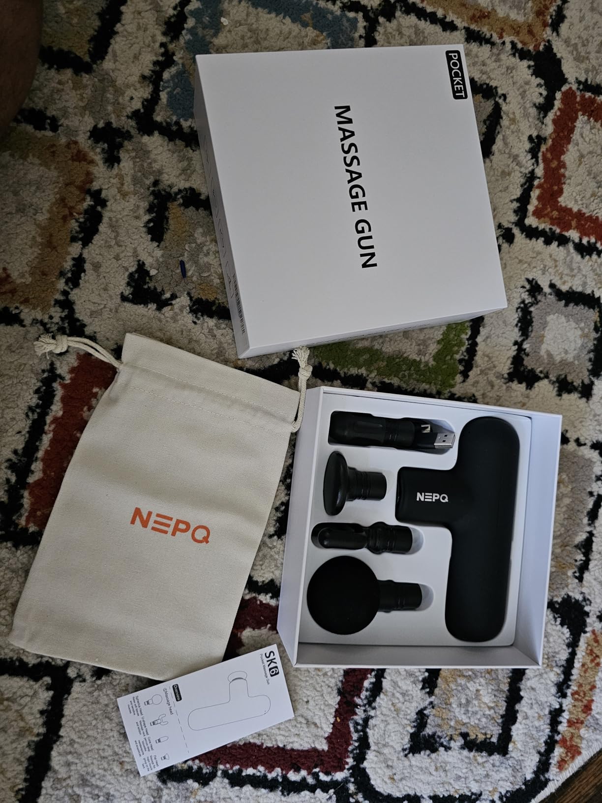 NEPQ Mini Massage Gun, Powerful Fascial Gun Portable Deep Tissue Percussion Muscle Back Head Massager for Pain Relief with 4 Massage Heads High-Intensity Vibration Rechargeable Small Massage Gun customer photo 1