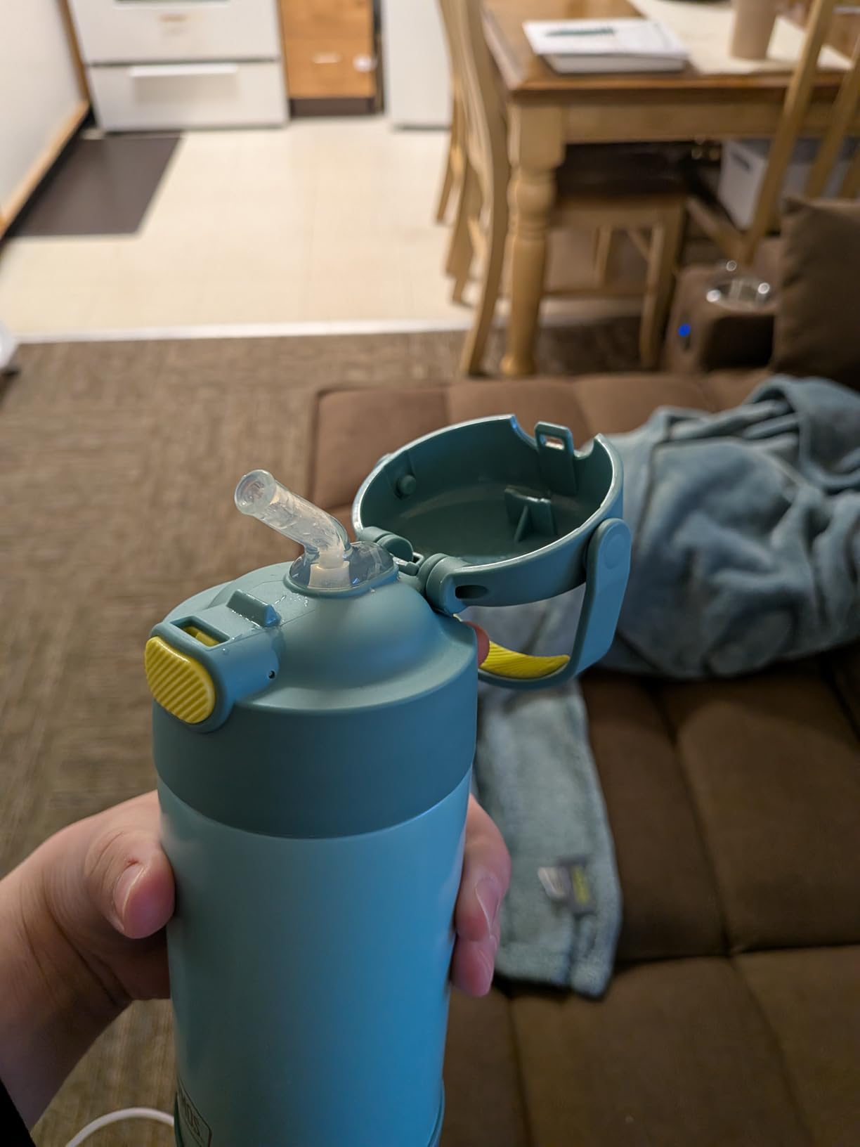 THERMOS FUNTAINER Water Bottle with Straw, 12oz, Blue/Green customer photo 2