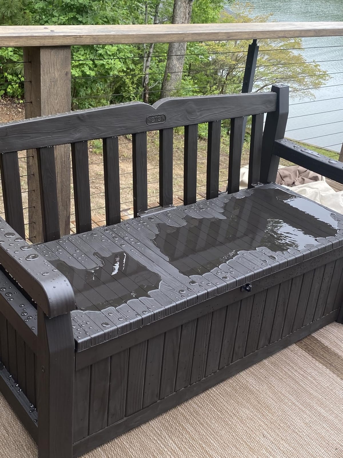 Keter Solana 70 Gal Outdoor Storage Bench for Patio and Pool Accessories | Brown, Resin, Seating, Weatherproof, Lockable, Durable, Easy Assembly, Organization, Patio Cushions Storage, Garden Tools customer photo 2
