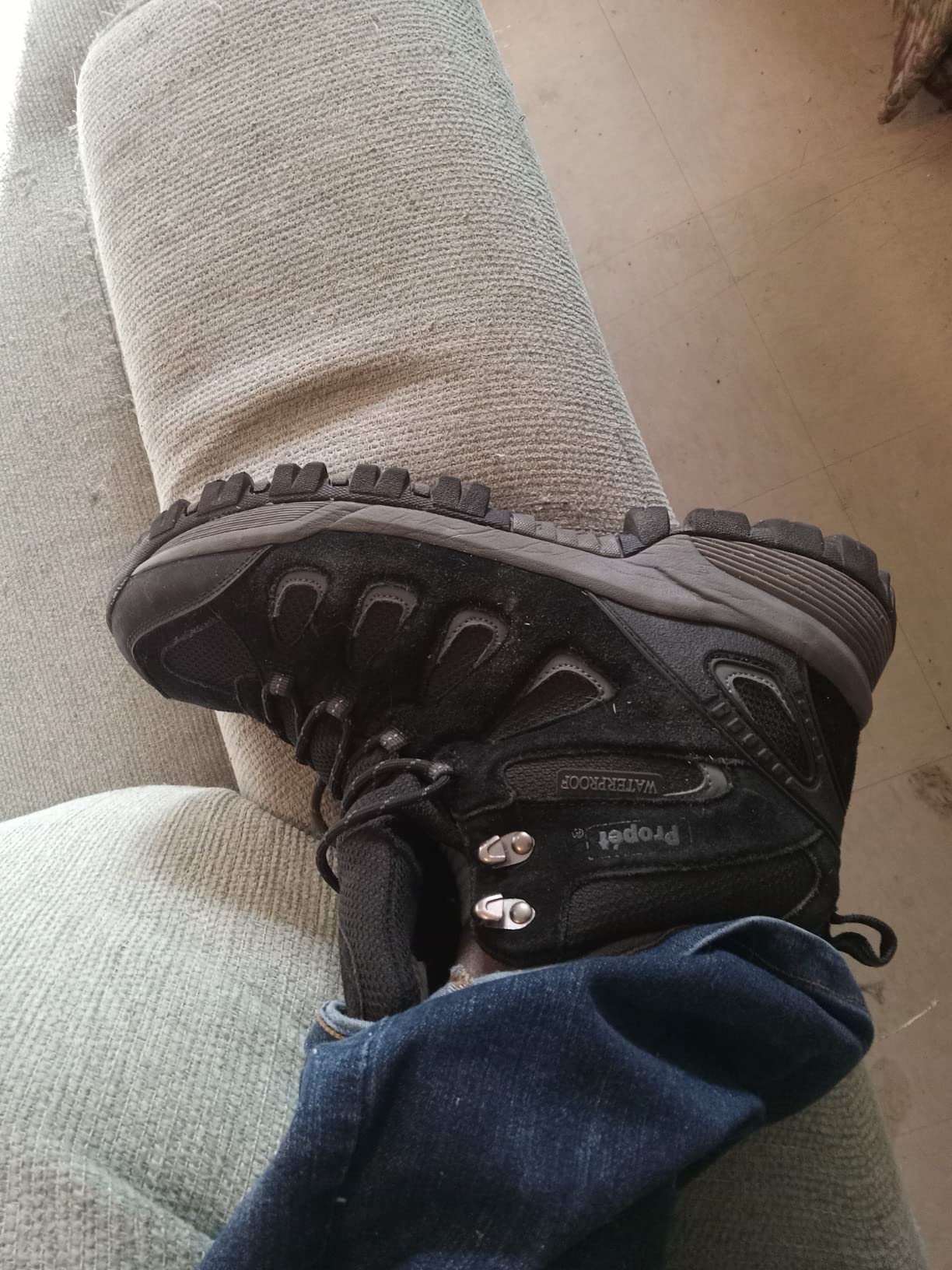 Propet Mens Ridge Walker Cap Toe Hiking Casual Boots Ankle - Black, Grey customer photo 1