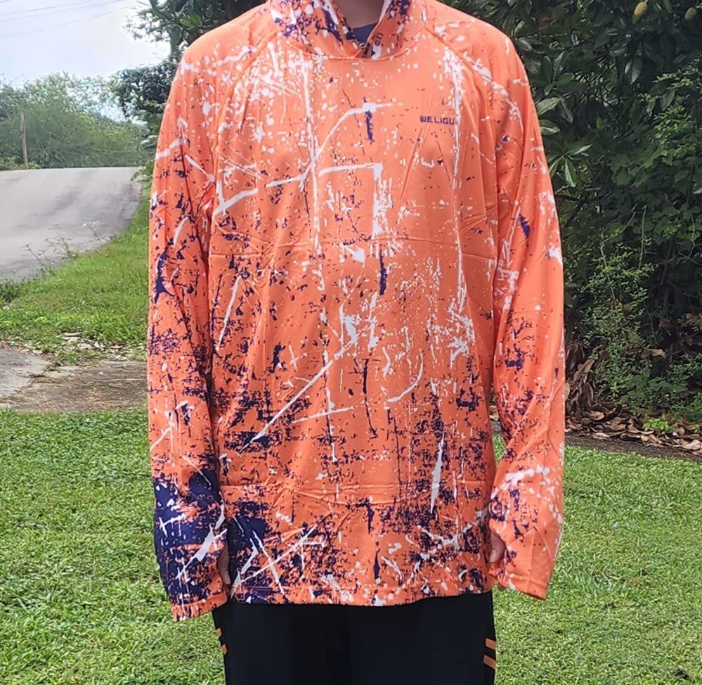 Men's UPF 50+ Sun Protection Hoodie, Long Sleeve Fishing Shirt customer photo 2
