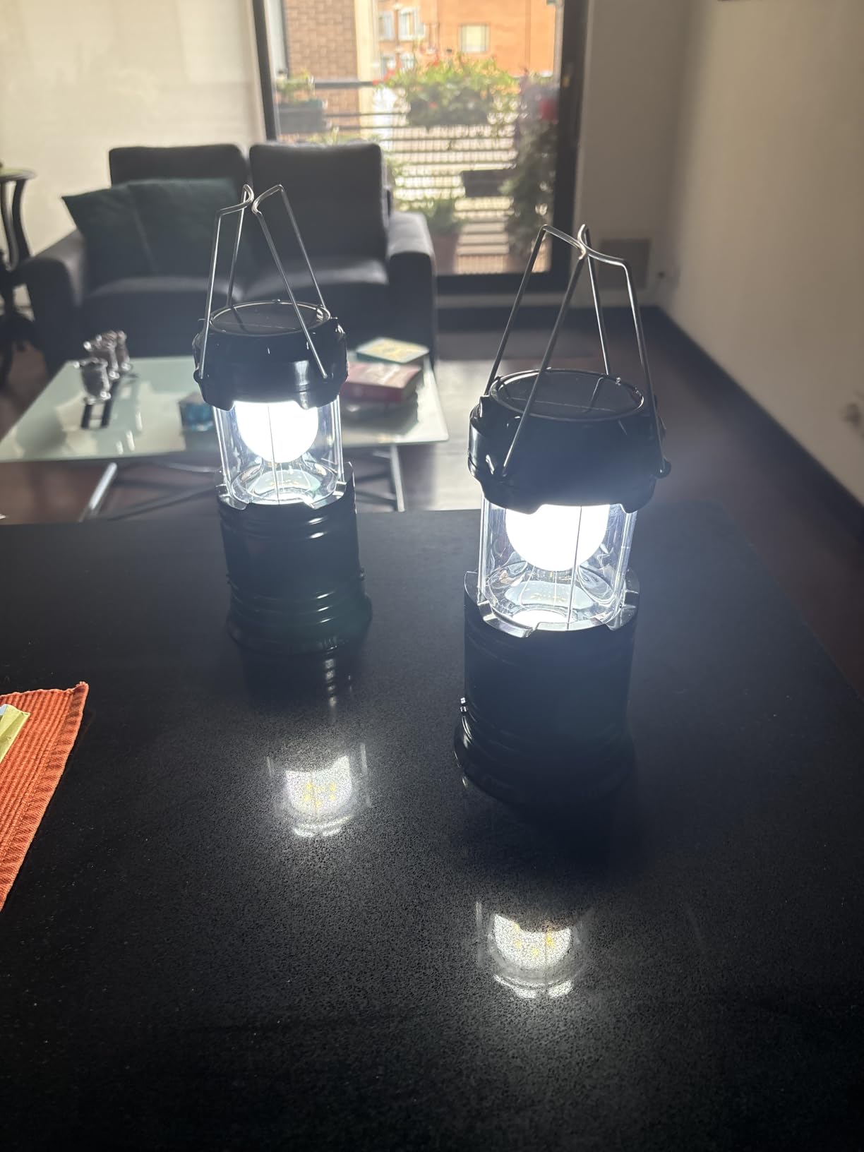 Collapsible Portable LED Camping Lantern XTAUTO Lightweight Waterproof Solar USB Rechargeable LED Flashlight Survival Kits for Indoor Outdoor Home Emergency Light Power Outages Hiking Hurricane 4-Pack customer photo 2
