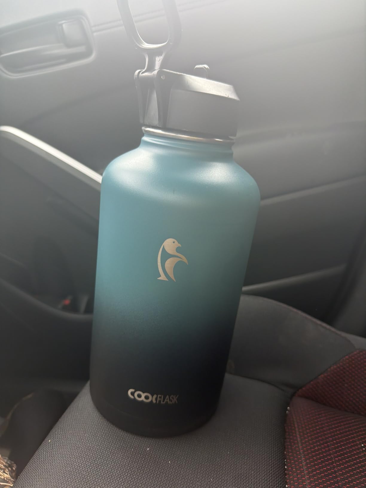Coolflask Half Gallon Water Bottle Insulated with Straw & 3 Leakproof Lids customer photo 2