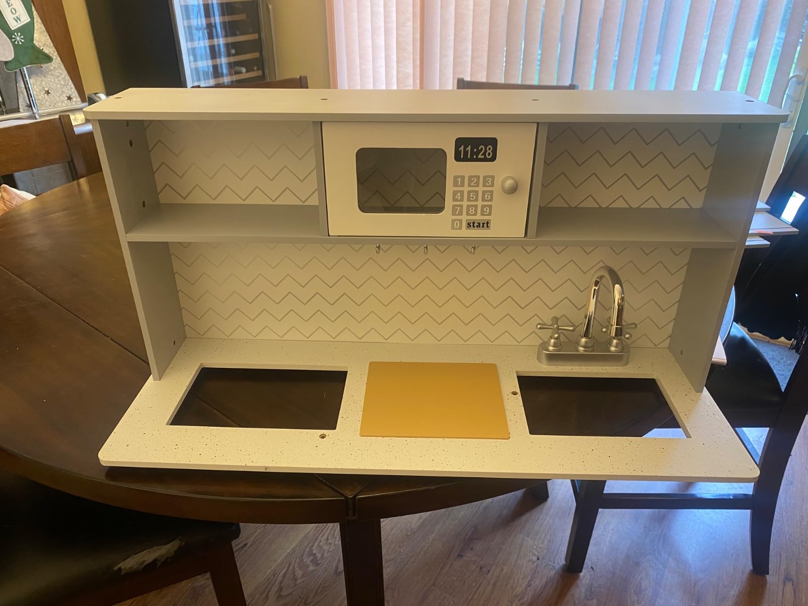 HONEY JOY Kids Kitchen Playset, Wooden Little Chef Pretend Toy Kitchen w/Sink, Stove, Microwave, Storage Cabinet, Play Kitchen for Toddlers, Gift for Boys Girls 3+, Gray customer photo 2