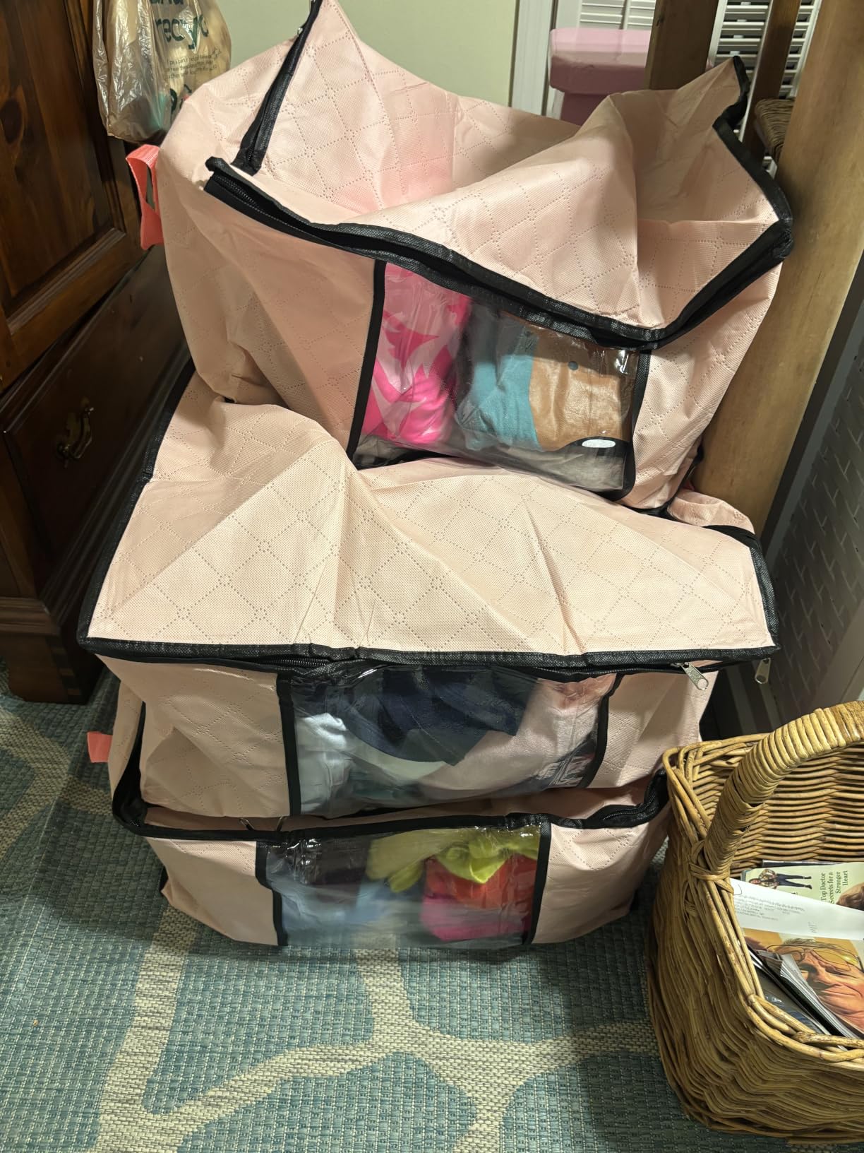 Fab totes 6 Pack Storage Bags for Clothes Blanket Storage Bins with Lids customer photo 2