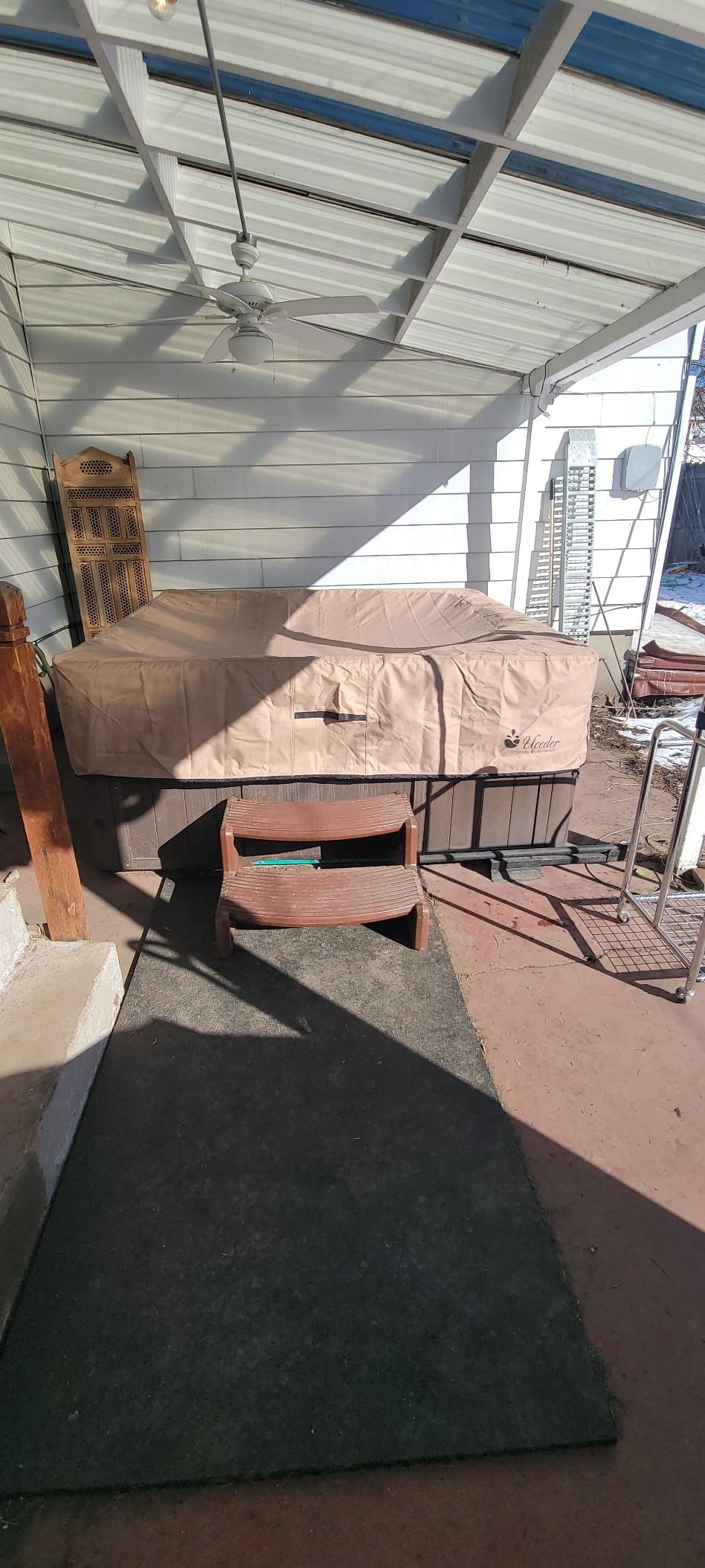 Waterproof Hot Tub Cover -Outdoor Spa Cover Cap(Fit 91''x91 x 20'') customer photo 1