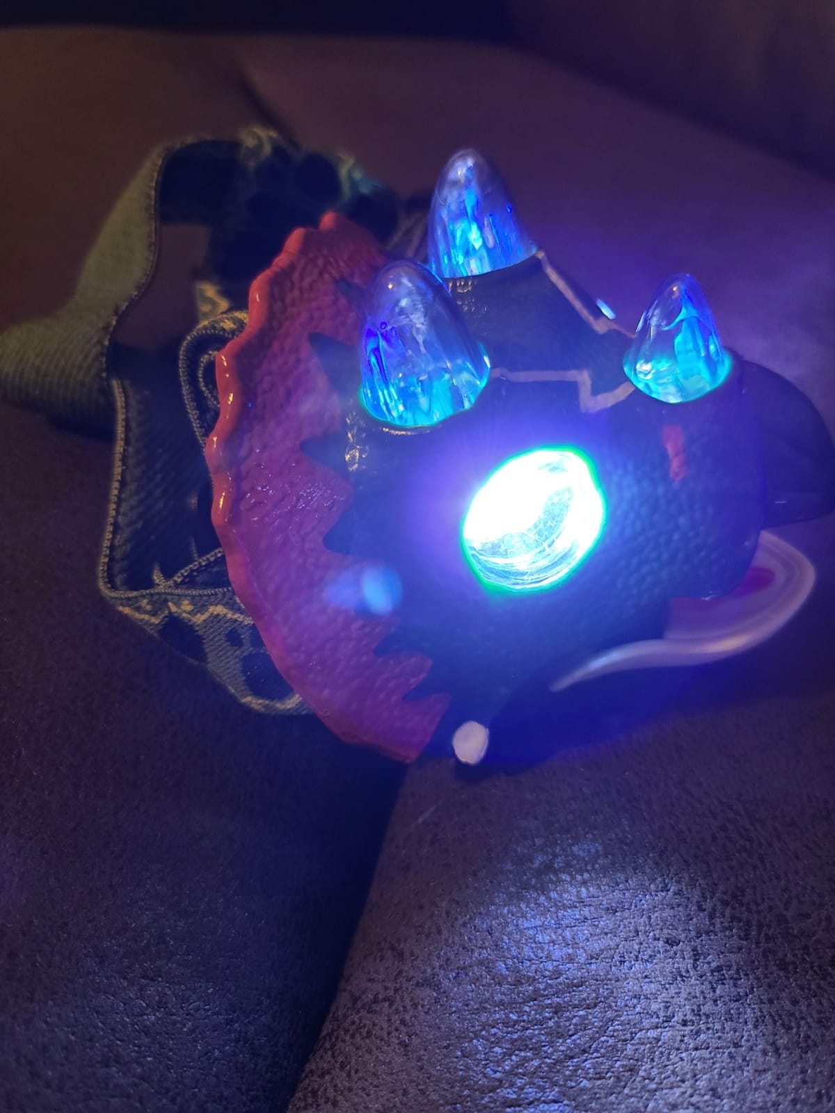 Dinosaur Headlamp for Kids, Triceratops LED Toy Flashlight, Camping Gear for Boys Girls 3-8 customer photo 1