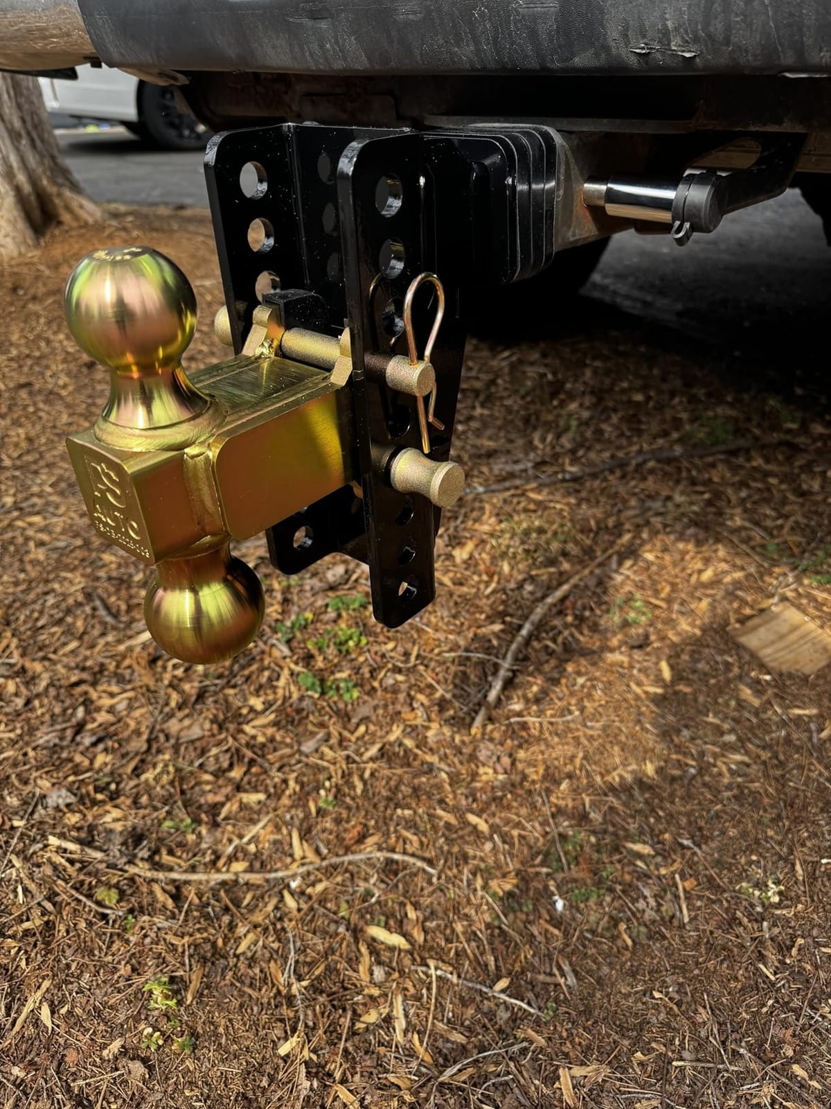 Adjustable Gooseneck Drawbar Trailer Hitch - 20,000 LBS, Fits 2 and 2-5/16 Inch Balls, US Gov Tested & Certified, Gooseneck Trailer Hitch Adapter for RV Towing, Motorcycles & Powersports customer photo 1