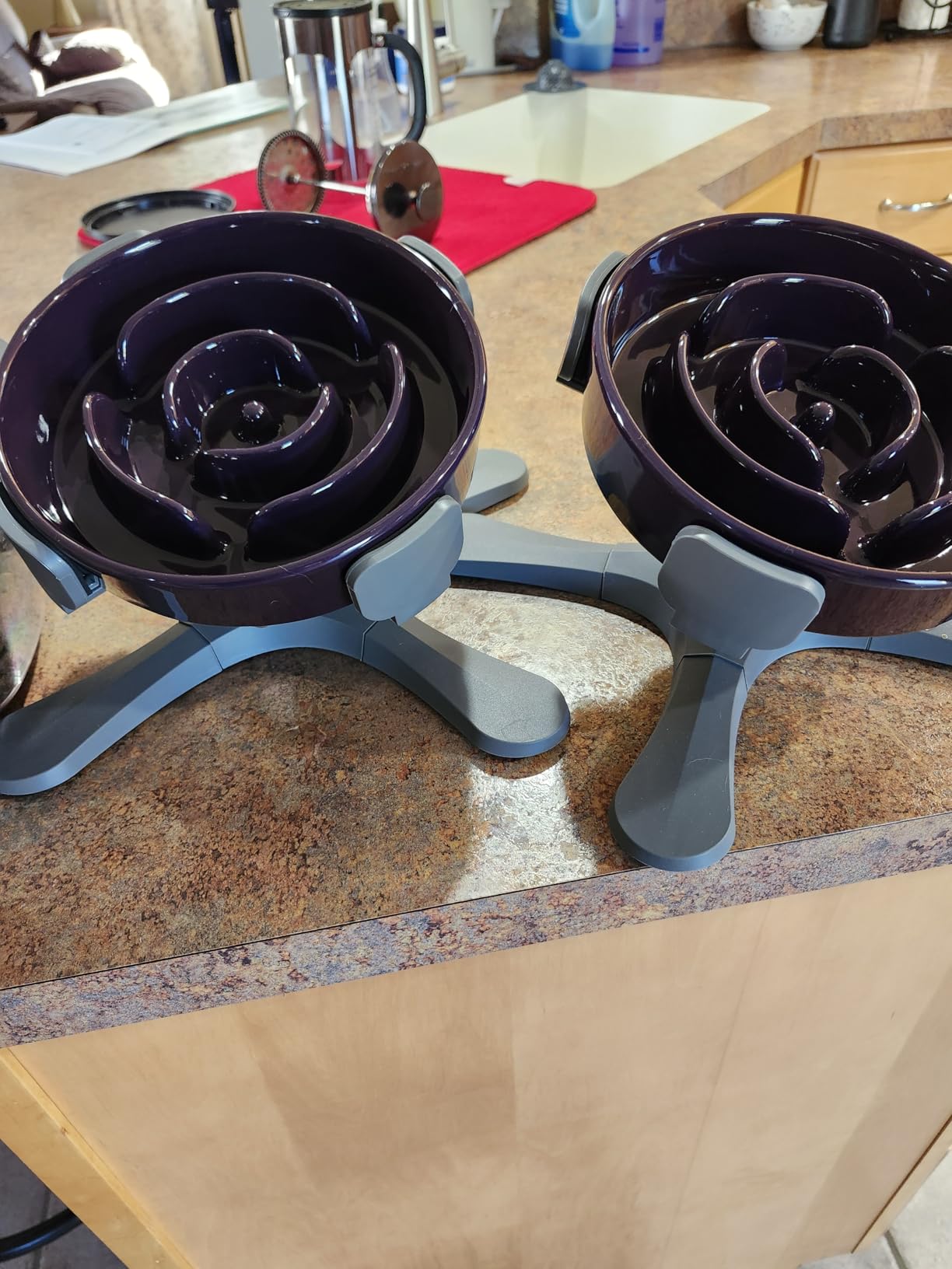 LE TAUCI Dog Bowls Slow Feeder Ceramic, 1.5 Cup Slow Feeding Bowl for Small and Medium Breed, Puzzle Dog Food Bowl for Fast Eater, Maze Purple customer photo 1