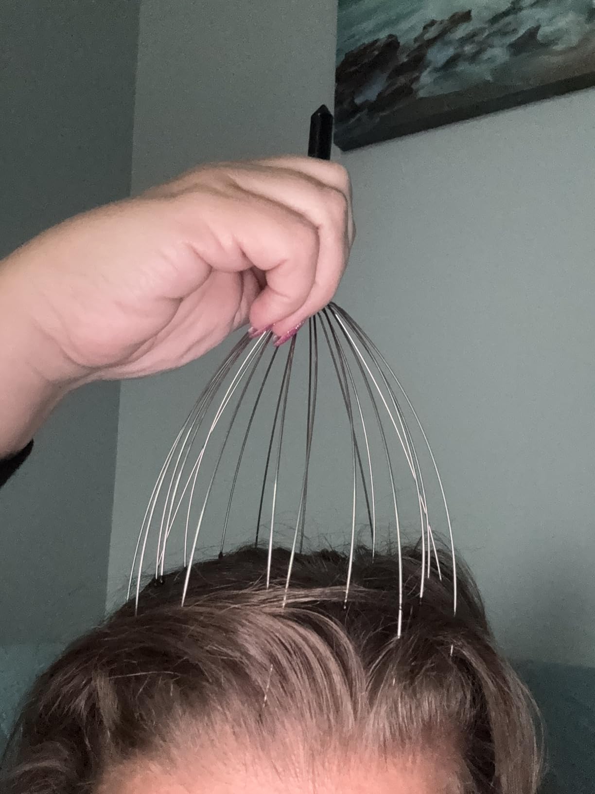 USAGA Head Massager Scalp Massager 20 Fingers Head Scratcher (Black&Black) customer photo 1