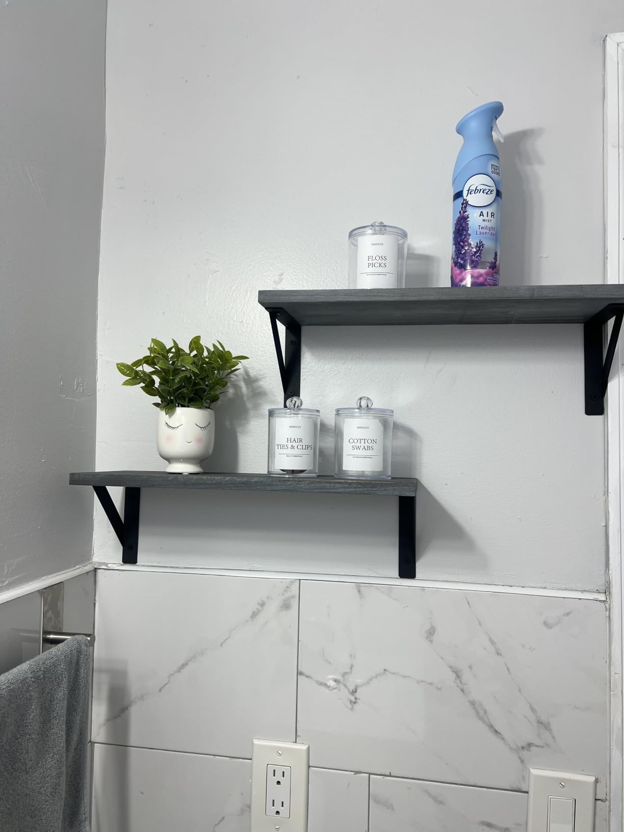 Forbena Rustic Floating Book Shelves for Wall Set of 3, 17 Inch Wood Wall Bookshelf for Bedroom, Wooden Wall Mounted Hanging Shelf for Office Living Room Bathroom Decor Pictures Books (Dark Brown) customer photo 1