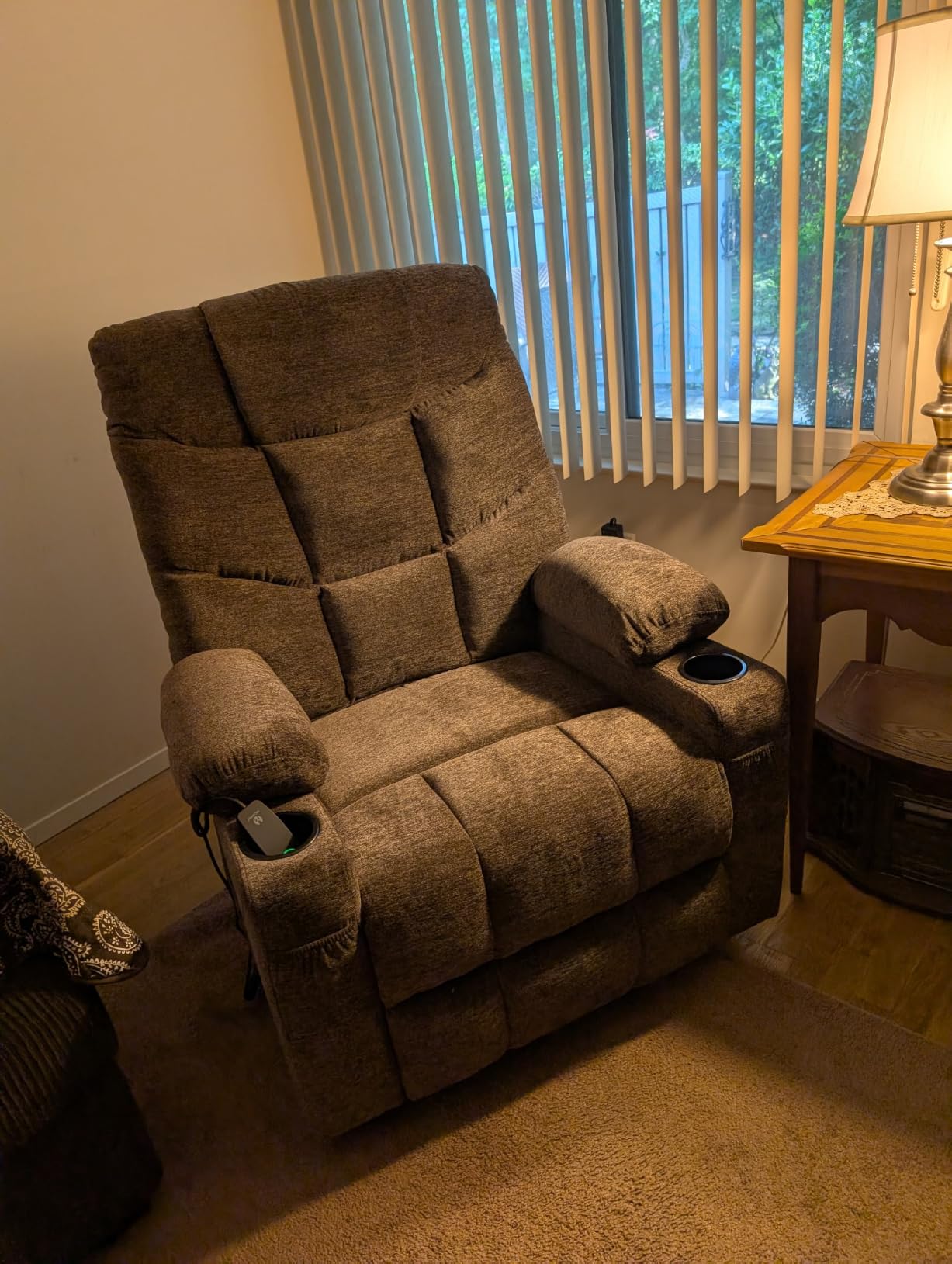 MCombo Power Lift Recliner for Elderly, Fabric 7287 (Navy Blue, Medium) customer photo 1
