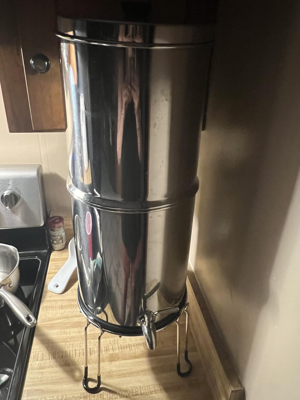 Purewell 3-Stage 0.01μm Ultra-Filtration Gravity Water Filter System, NSF/ANSI 42&372 Certification, 304 Stainless Steel Countertop System with 2 Filters and Stand, Reduce 99% Chlorine, 2.25G, PW-OB customer photo 1