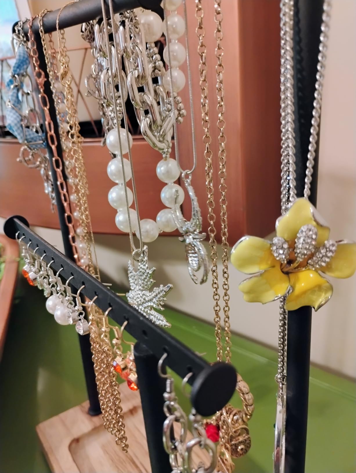 SRIWATANA Carbonized Black Jewelry Organizer Stand, Tall Necklace Holder customer photo 2