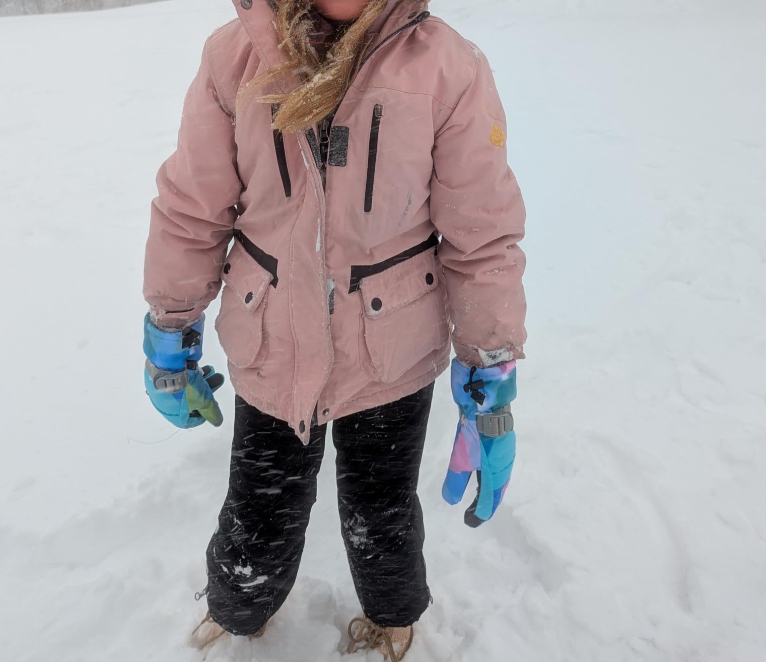 Ski Gloves,Snow Gloves Waterproof Winter Warm Cold Weather Touchscreen Gloves for Parent& Child Kids Skiing,Snowboarding customer photo 1