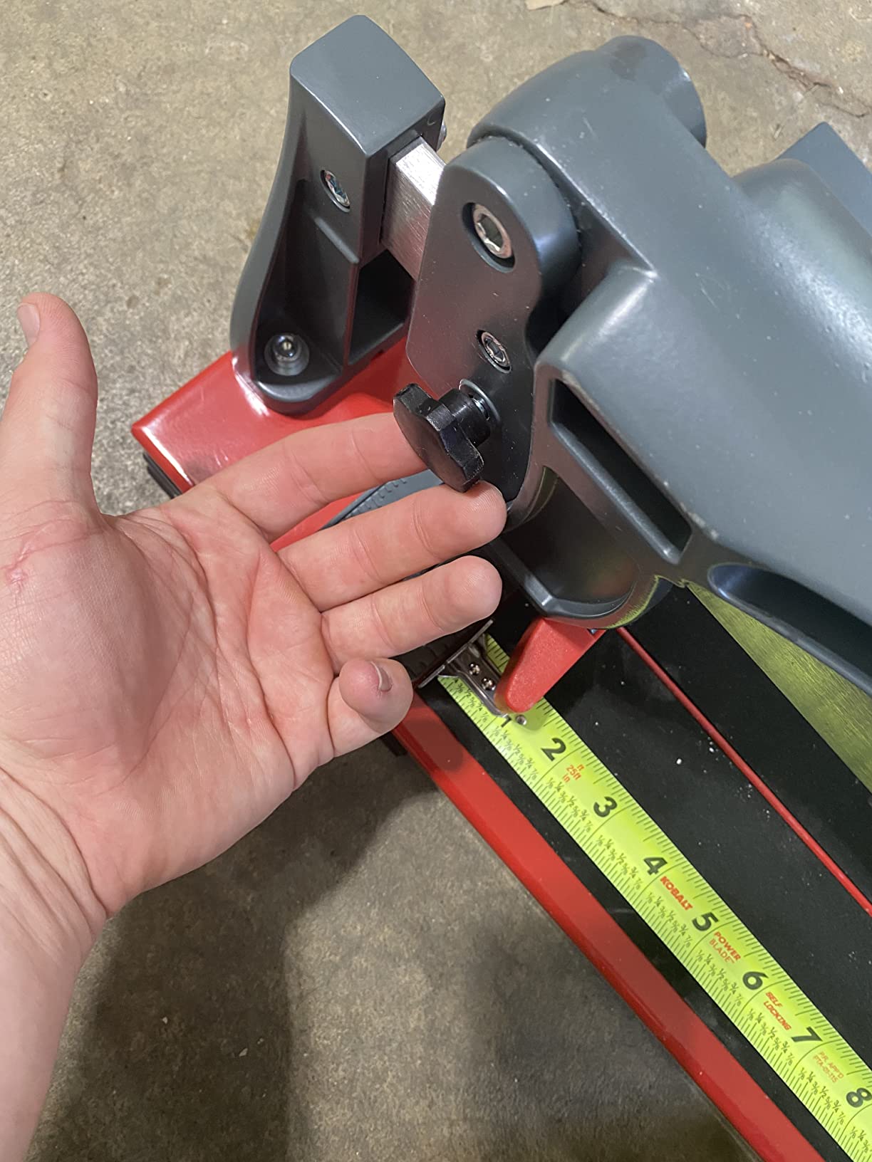 ERGOMASTER Manual Tile Cutter 48 Inch with Ergonomic Handle & Tungsten Carbide Cutting Wheels, Porcelain Ceramic Floor Tile Cutter with Anti-Skid Feet and Removable Scale (48 Inches) customer photo 2