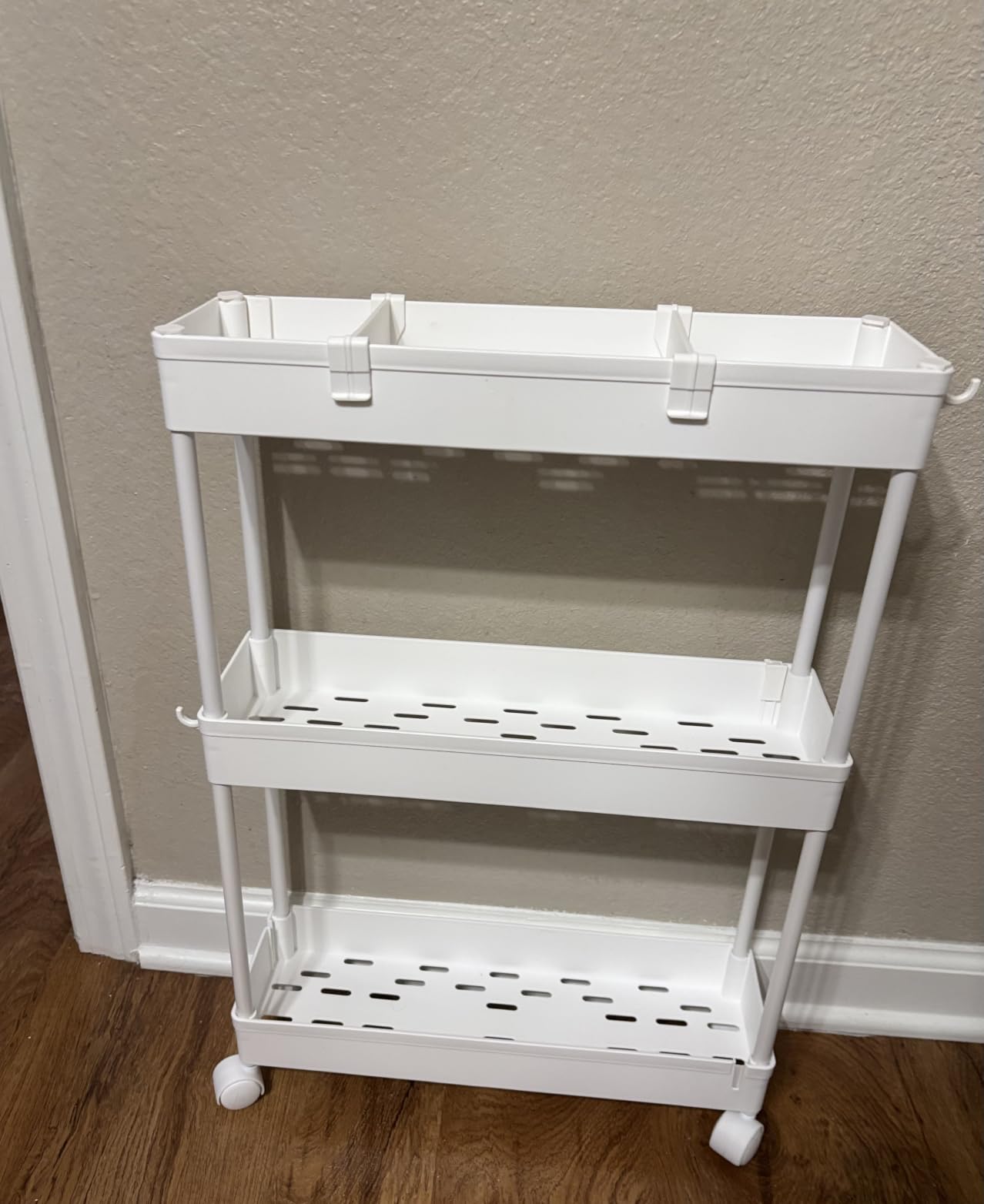 SPACELEAD Slim Storage Cart 3 Tier,Bathroom Organizer Rolling Utility,Mobile Shelving Unit Slide Out for Office, Kitchen, Laundry Room & Narrow Places,Black customer photo 1