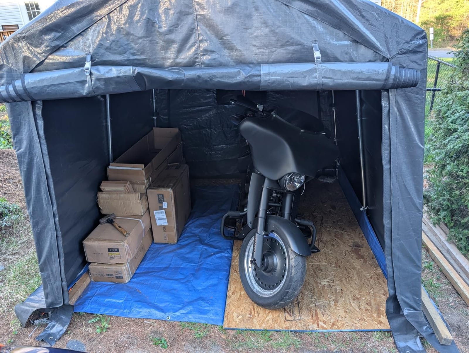 ADVANCE OUTDOOR 7x12 ft 2 Roll up Doors & Vents Outdoor Portable Storage Shelter Garage Tent Carport for Motorcycle ATV with Heavy Duty Metal Frame and Anti-UV Snow Resistant Waterproof Cover, Gray customer photo 2