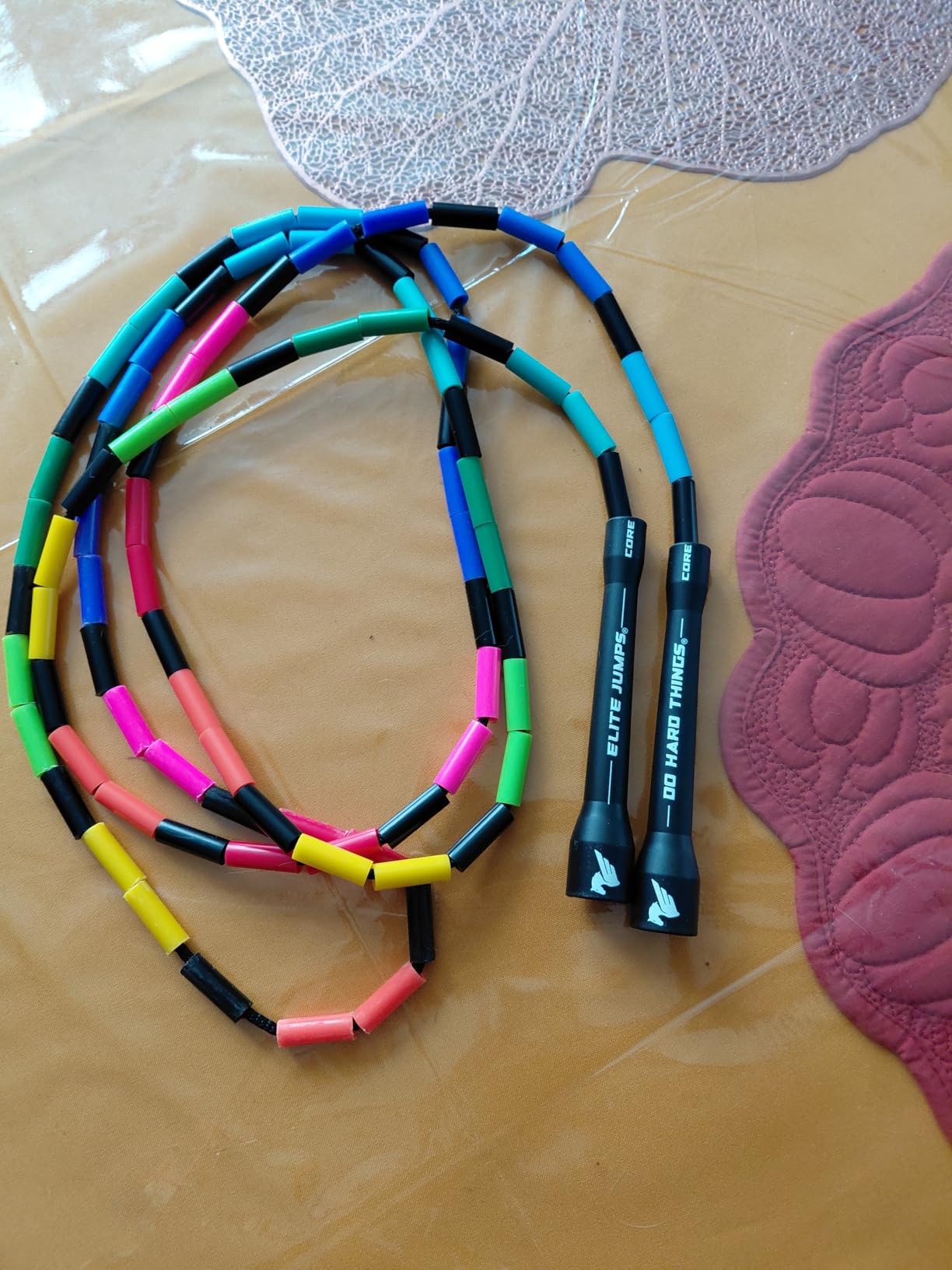 Elite Jumps 1-inch Beaded Jump Rope, Adjustable Shatterproof customer photo 2