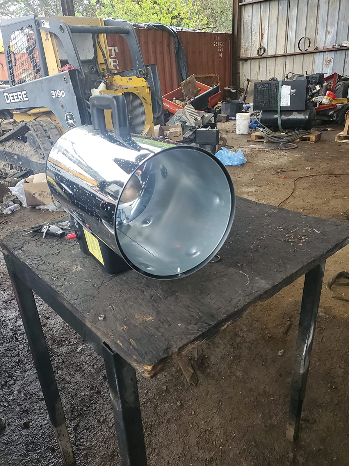 Flame King 60,000 BTU Portable Propane Forced Air Heater Outdoor Great for Jobsite, Construction, Garage, Patio, Stainless Steel customer photo 2