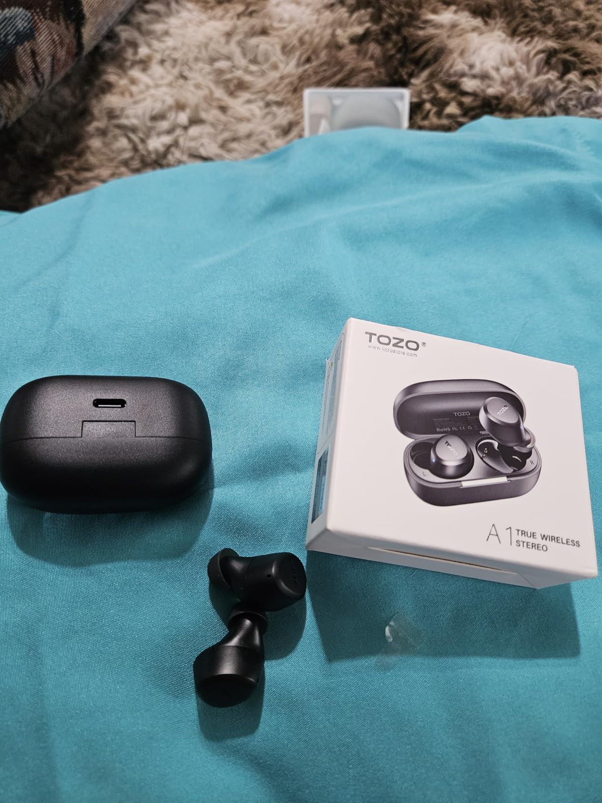 TOZO A1 Wireless Earbuds Bluetooth 5.3 Light Weight in Ear Headphones | IPX5 Waterproof,2 Mics for AI Calls,Immersive Premium Sound Bass Headset with Charging Case,32 EQ via App Black customer photo 1