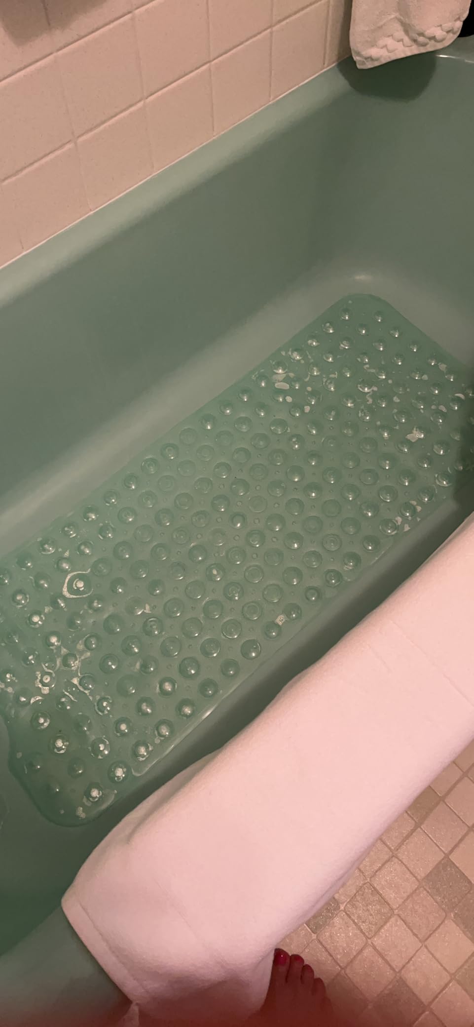 SlipX Solutions 39x16 Extra Long Non Slip Bath Mat, Tub & Shower, Navy customer photo 2
