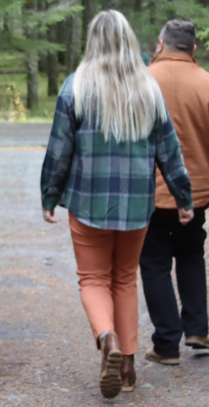 AUTOMET Shackets for Women Plaid Flannel Shirts customer photo 2