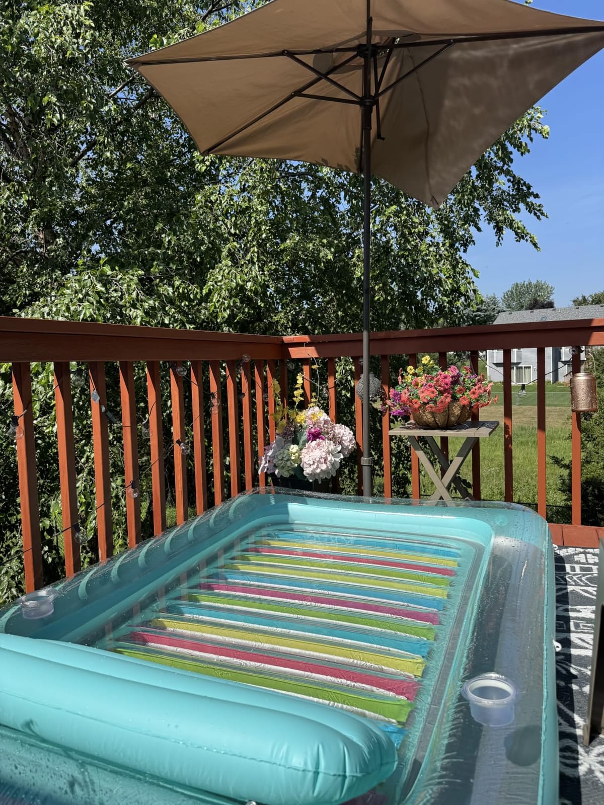 Inflatable Tanning Pool Lounger Float - Jasonwell 4 in 1 Sun Tan Tub Sunbathing Pool Lounge Raft Floatie Toys Water Filled Tanning Bed Mat Pad for Adult Blow Up Kiddie Pool Kids Ball Pit Pool (L) customer photo 1