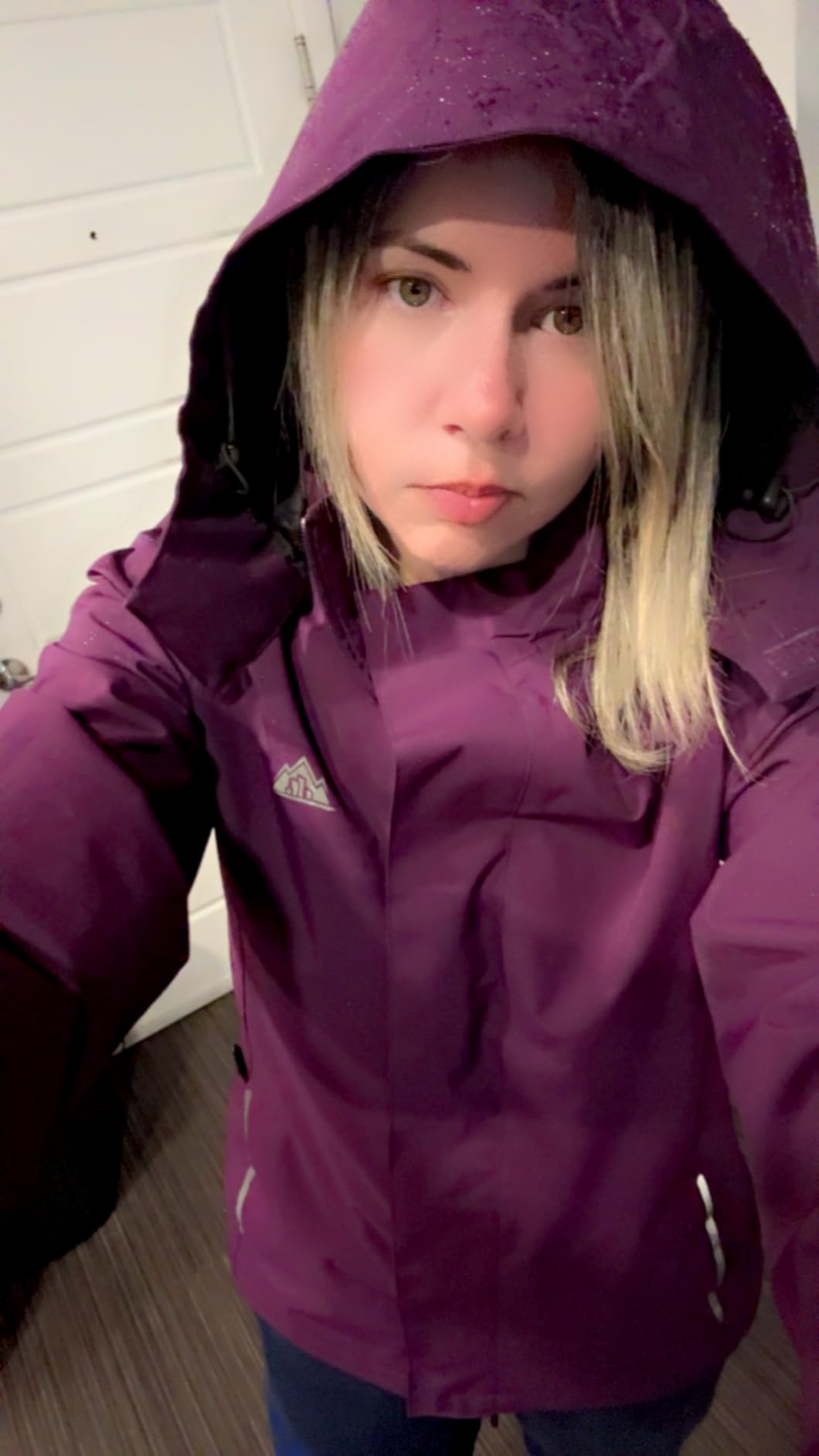 MOERDENG Women's Rain Jacket Hooded Hiking Jacket Softshell Windbreaker customer photo 1